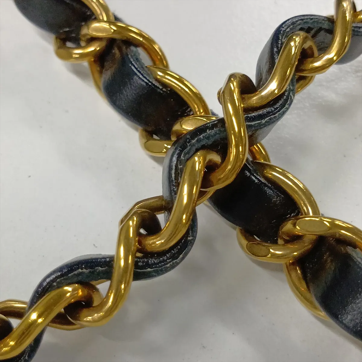 22 Backpack, Shiny Calfskin Chain Backpack, Black with Gold Hardware, EX1T3AK8, Random Plate — view 11