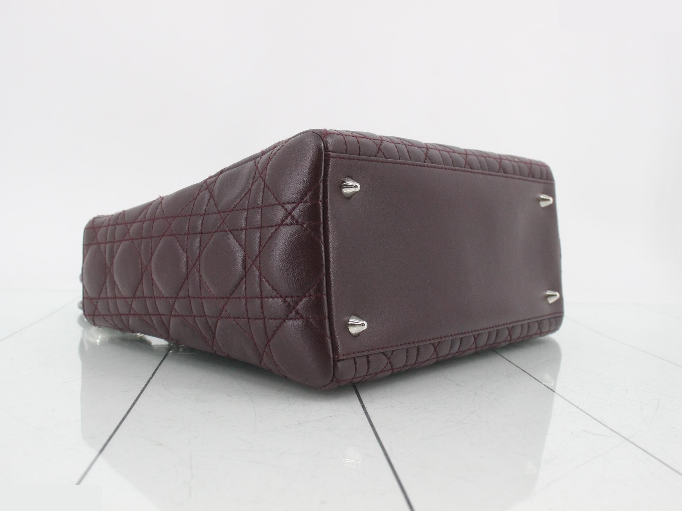 Lady Dior Cannage Lambskin 2-Way Bag, Purple — view 5