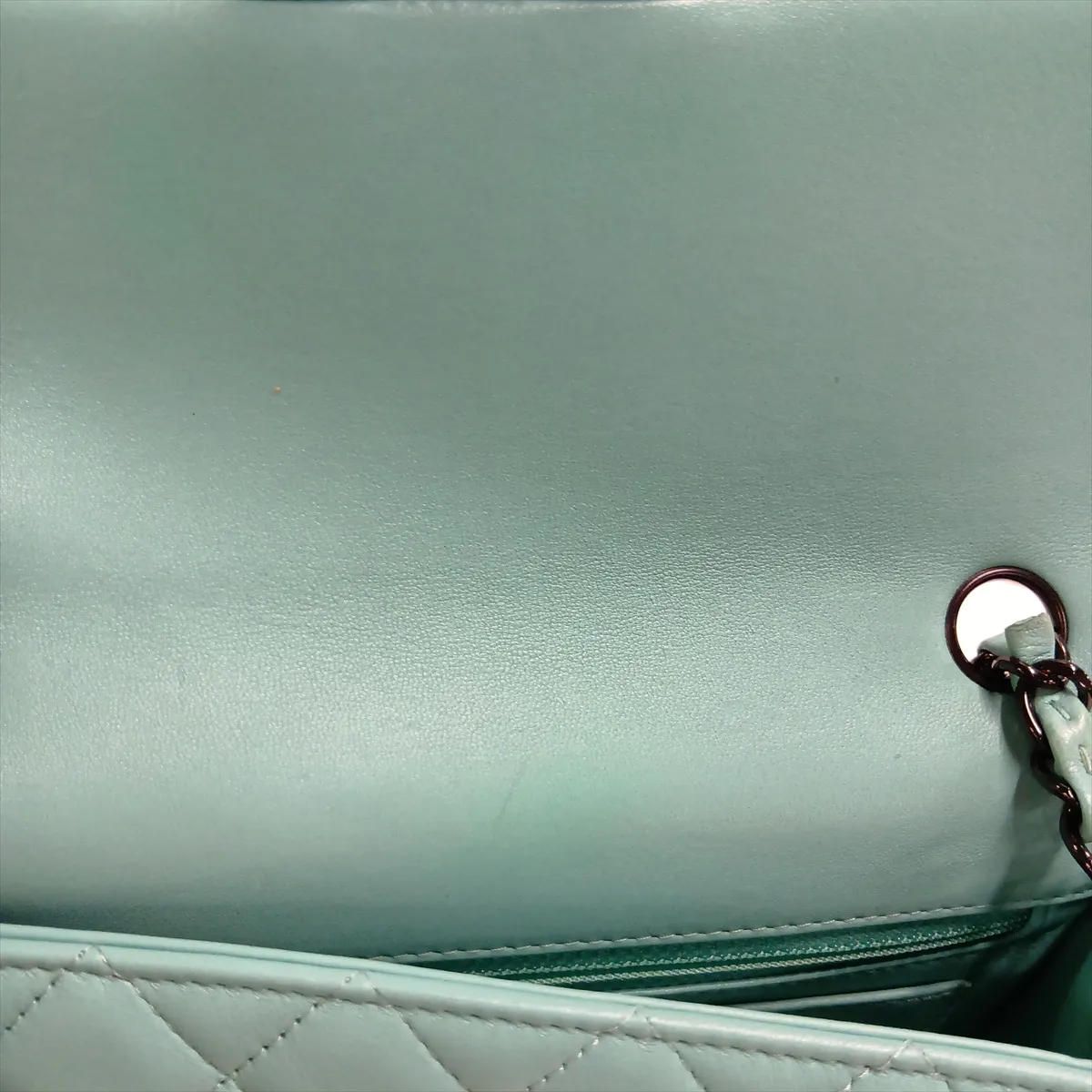 Mini Matelassé 20 Lambskin Single Flap Single Chain Bag, Blue with Black Hardware, CLK68AP3, Random Plate, A69900 — view 11