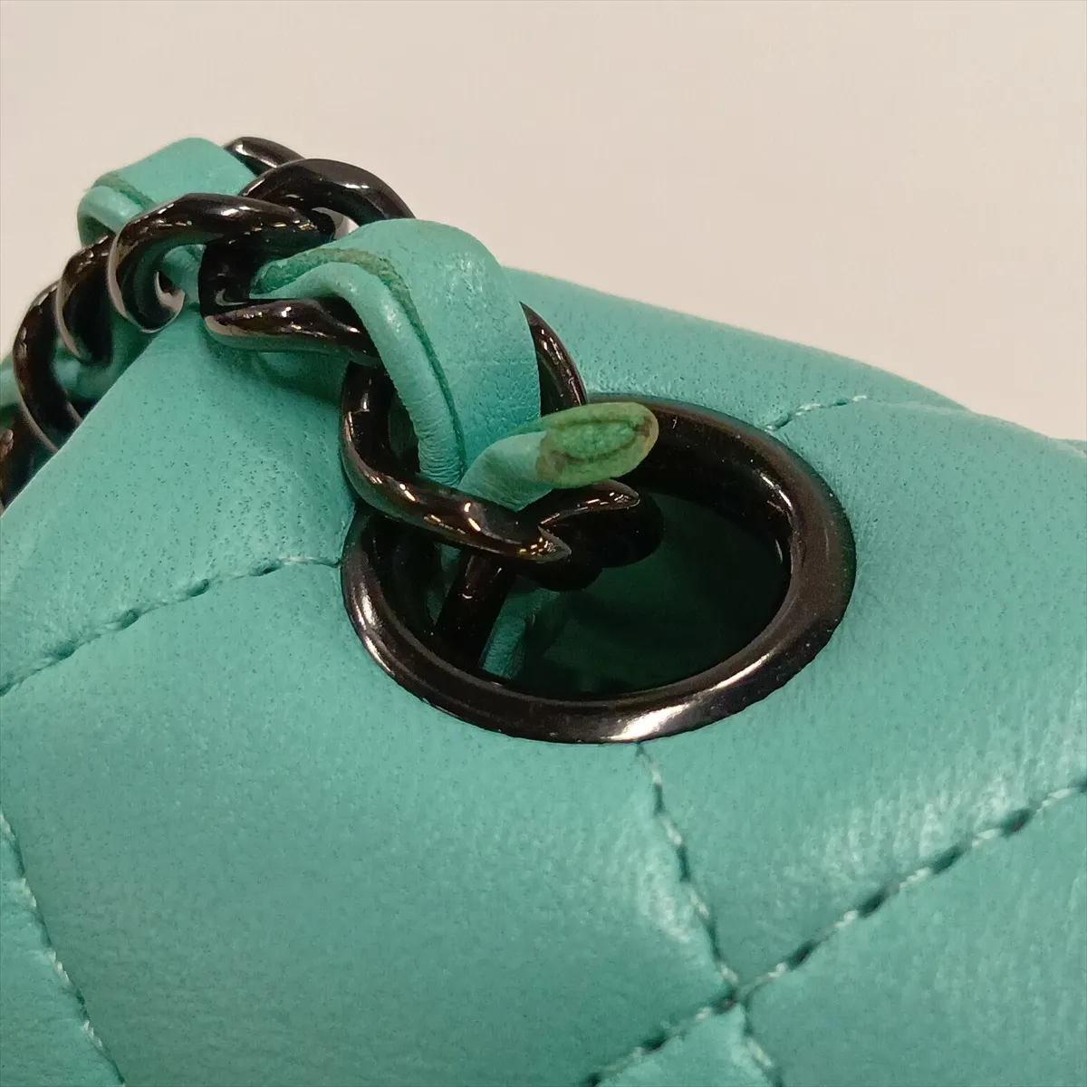 Mini Matelassé 20 Lambskin Single Flap Single Chain Bag, Blue with Black Hardware, CLK68AP3, Random Plate, A69900 — view 13