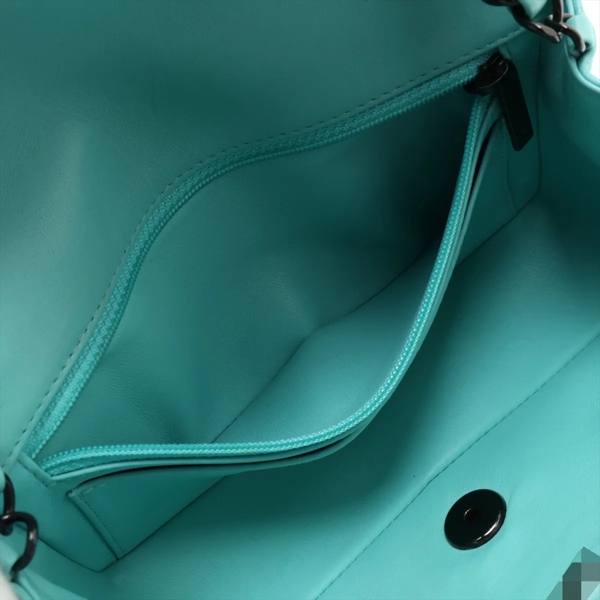 Mini Matelassé 20 Lambskin Single Flap Single Chain Bag, Blue with Black Hardware, CLK68AP3, Random Plate, A69900 — view 7