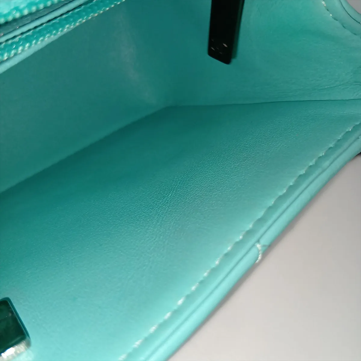 Mini Matelassé 20 Lambskin Single Flap Single Chain Bag, Blue with Black Hardware, CLK68AP3, Random Plate, A69900 — view 10