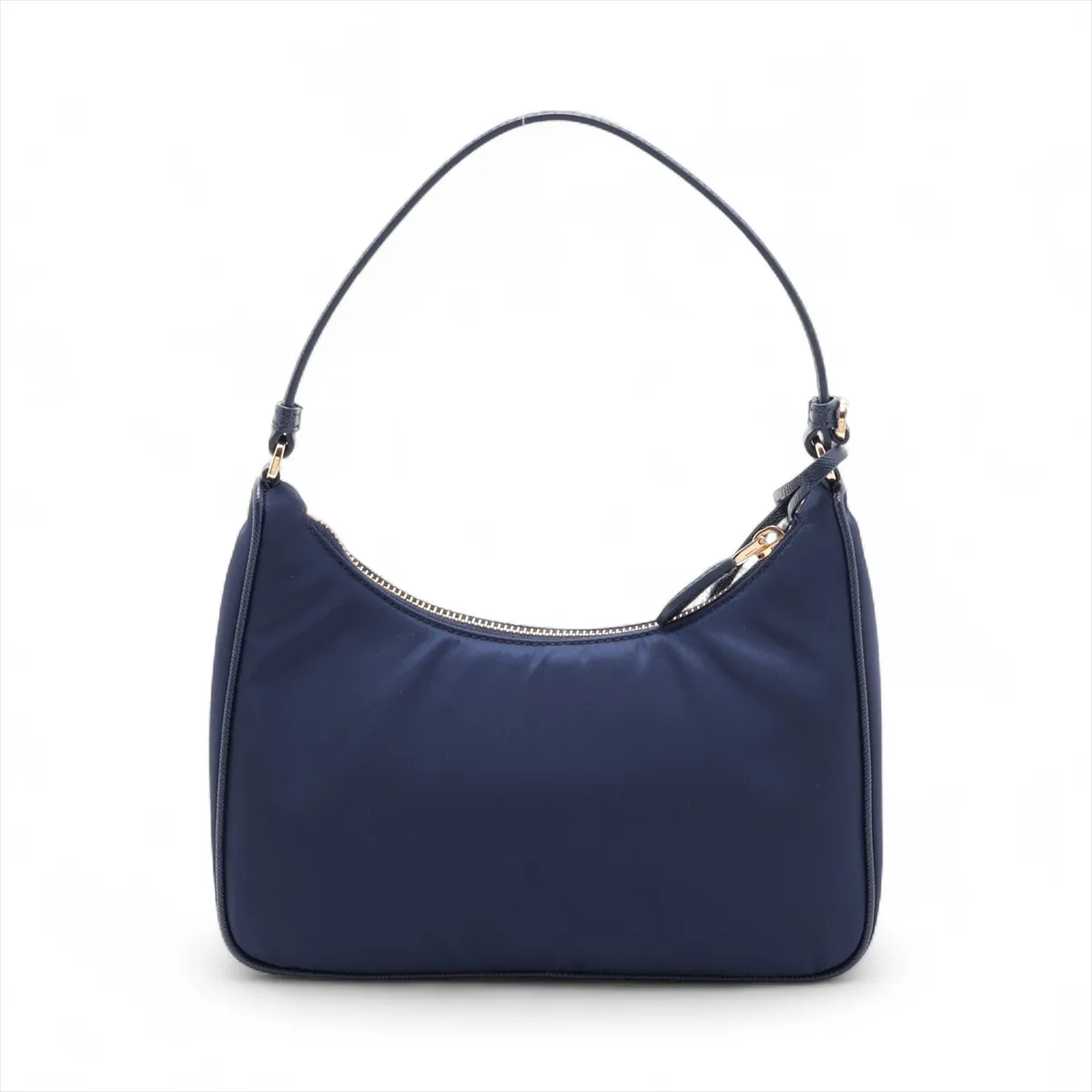 Tessuto Nylon x Leather Handbag, Navy, 1N204M — view 2