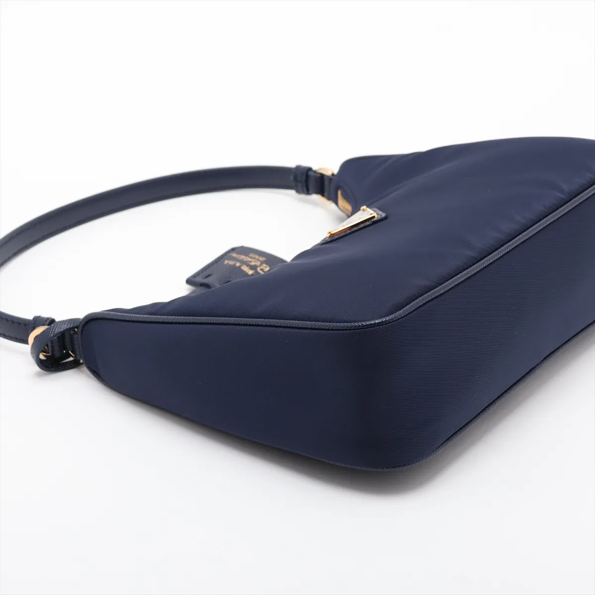 Tessuto Nylon x Leather Handbag, Navy, 1N204M — view 4