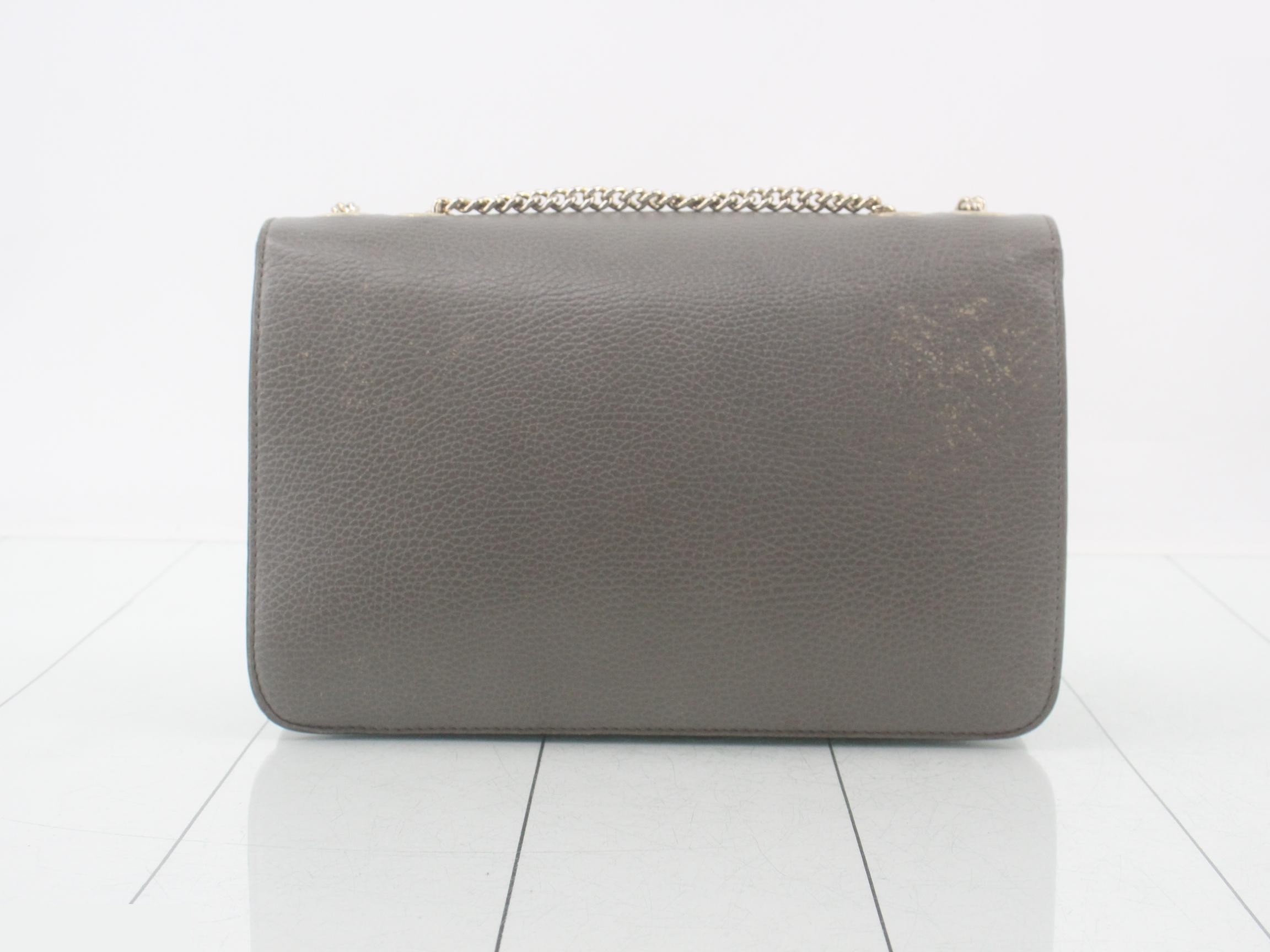 Small leather chain shoulder bag with interlocking G logo — view 2