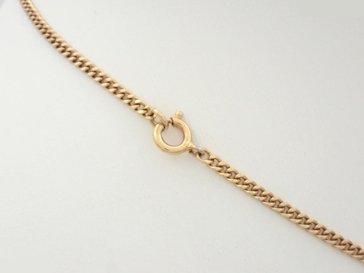 necklace, CD logo pendant, chain approximately 37cm, gold color. — view 2