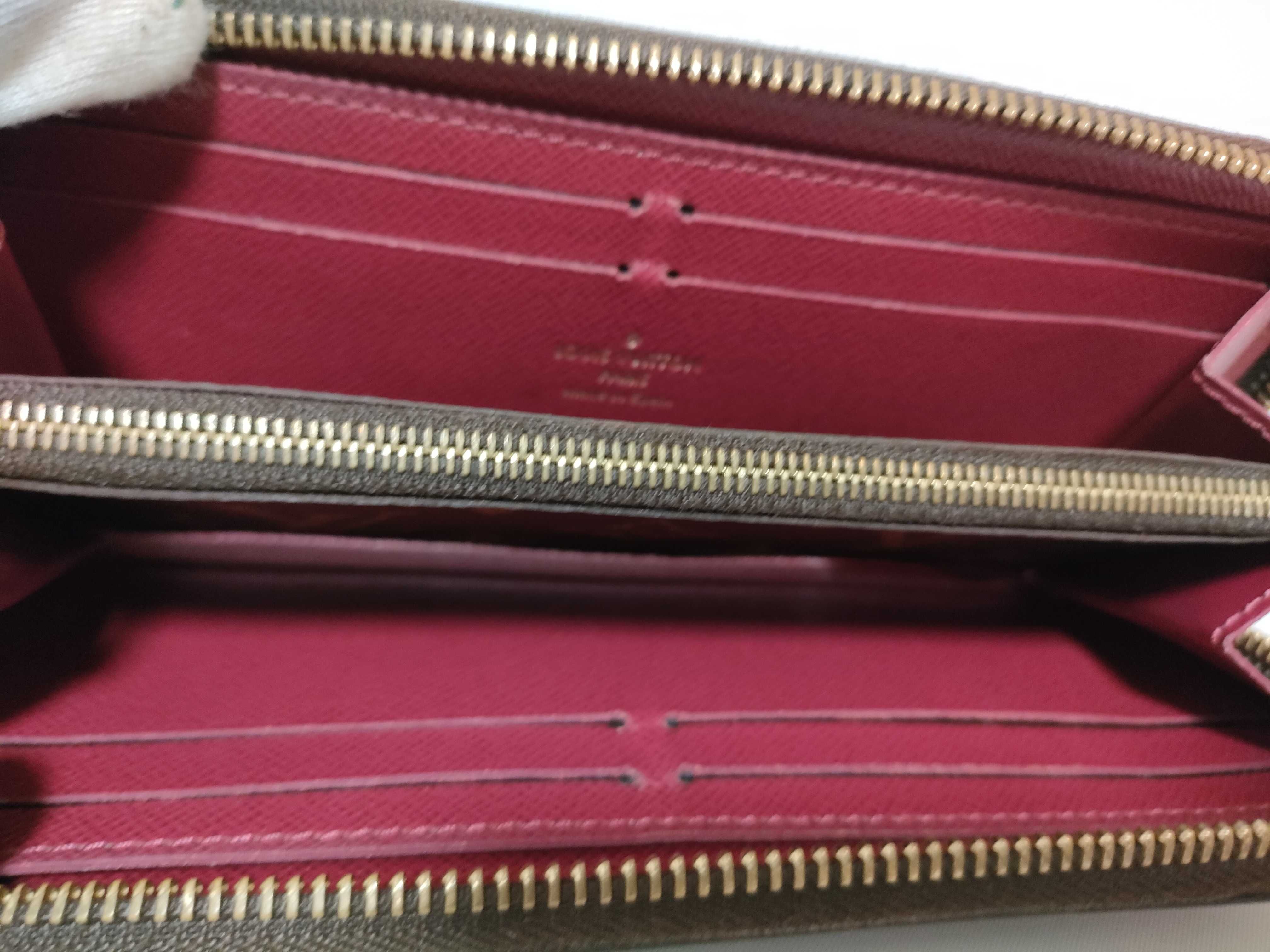Monogram Louis Vuitton Monogram Portefeuille Clemence Fuchsia Gold Hardware CA0187 Wallet — view 11
