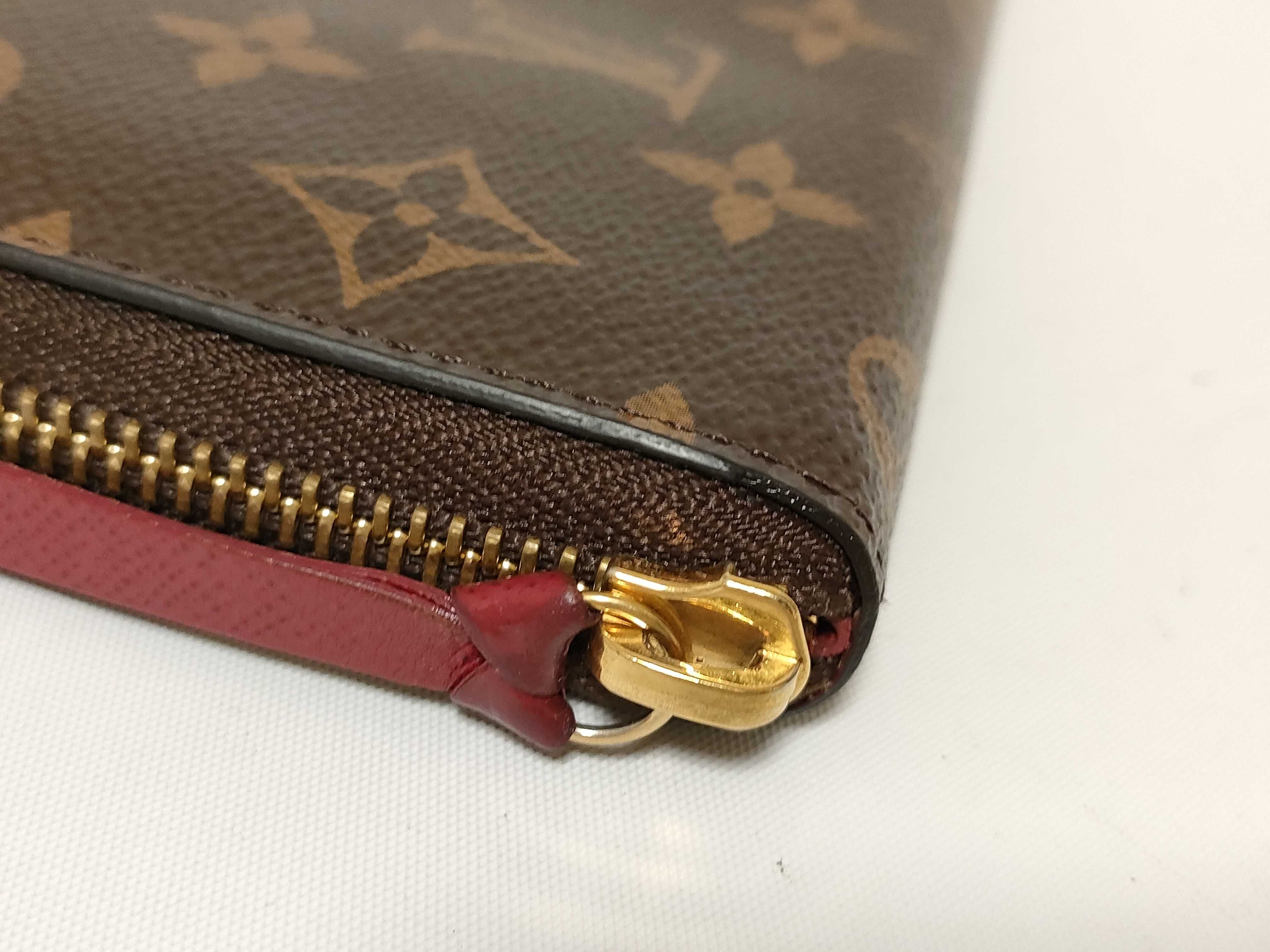 Monogram Louis Vuitton Monogram Portefeuille Clemence Fuchsia Gold Hardware CA0187 Wallet — view 7