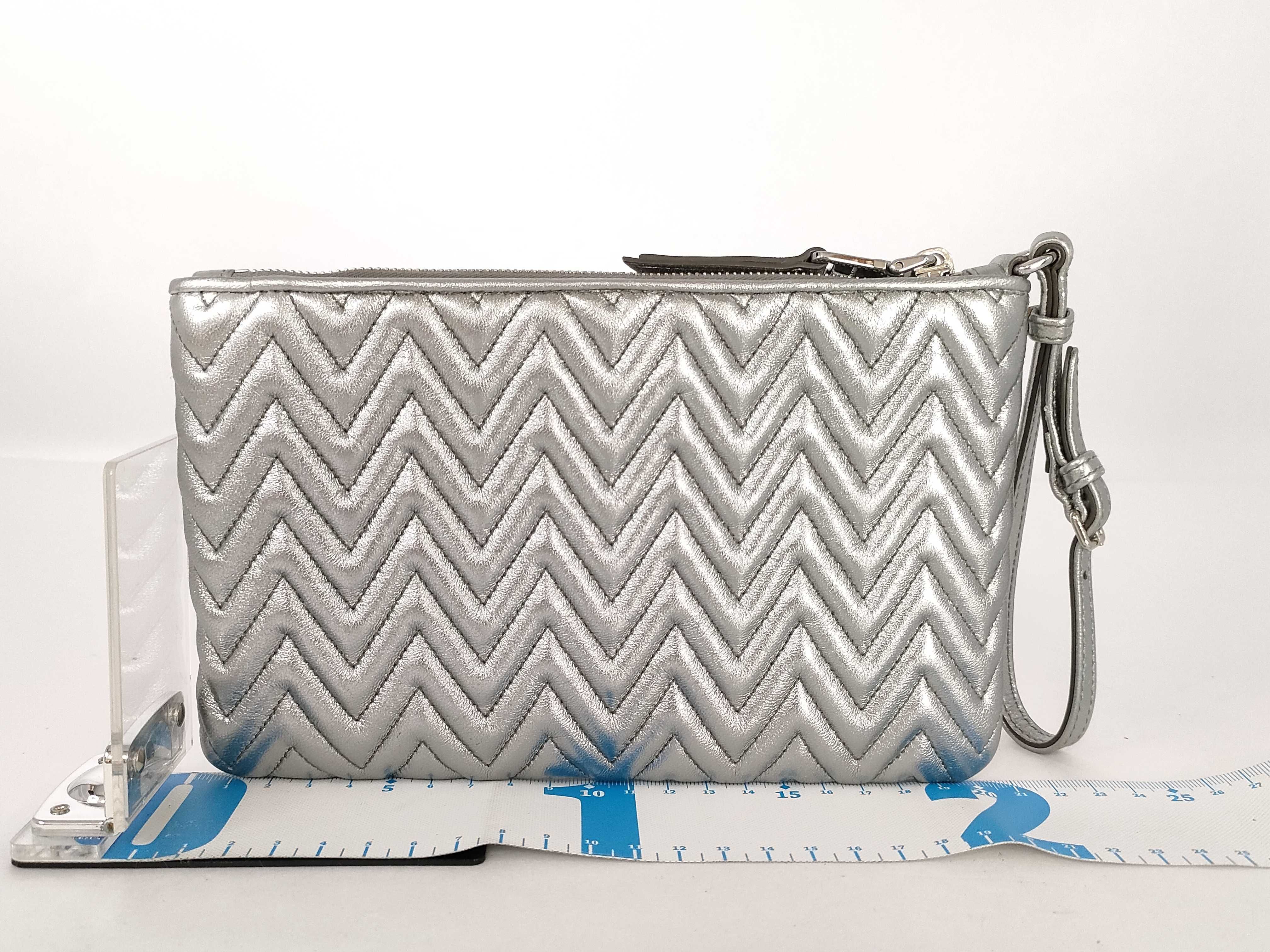 clutch bag, silver pouch — view 2