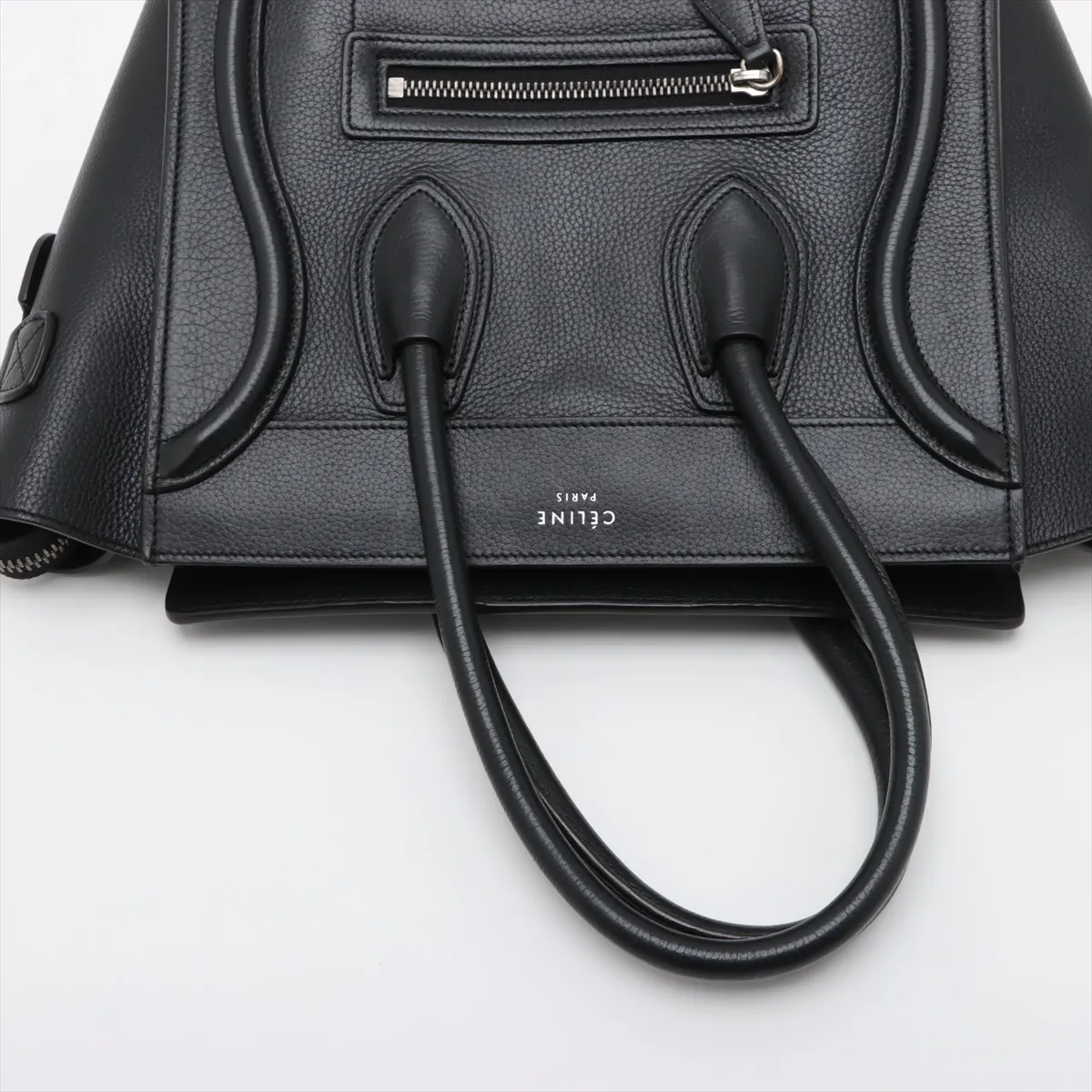 Luggage Micro Shopper Leather Handbag Black — view 5