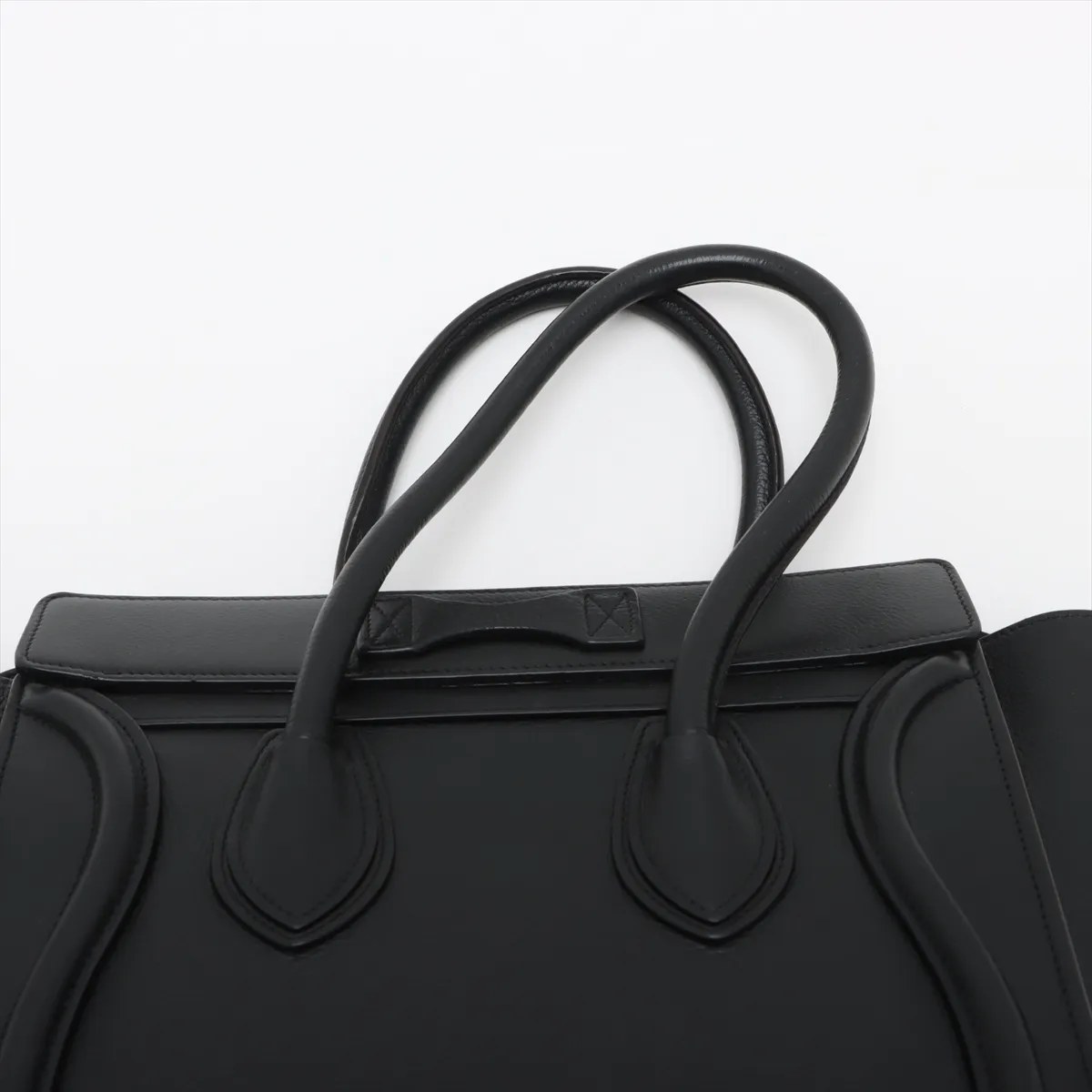 Luggage Micro Shopper Leather Handbag Black — view 6