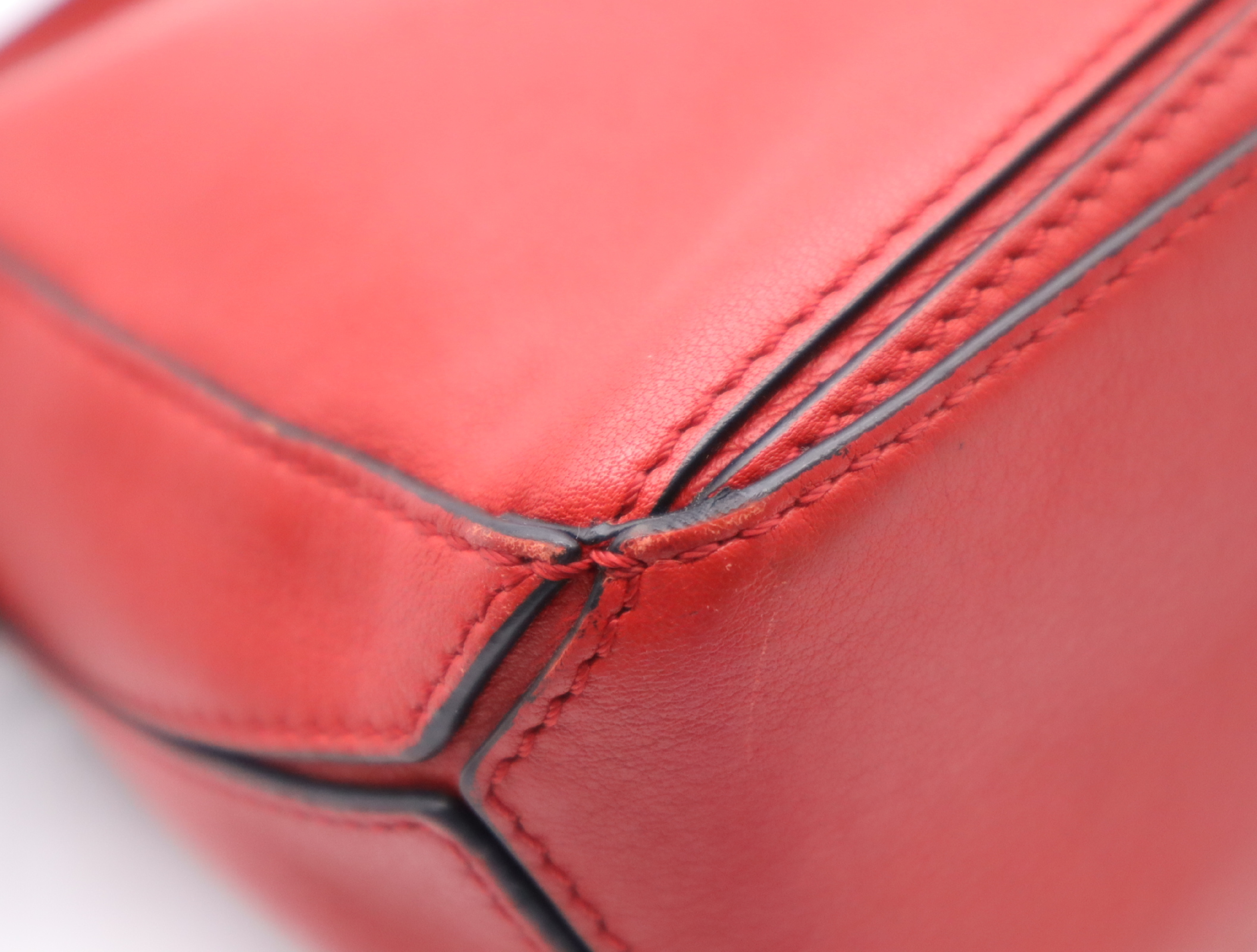 Leather Puzzle Bag Shoulder Bag Red with Shoulder Strap — view 6