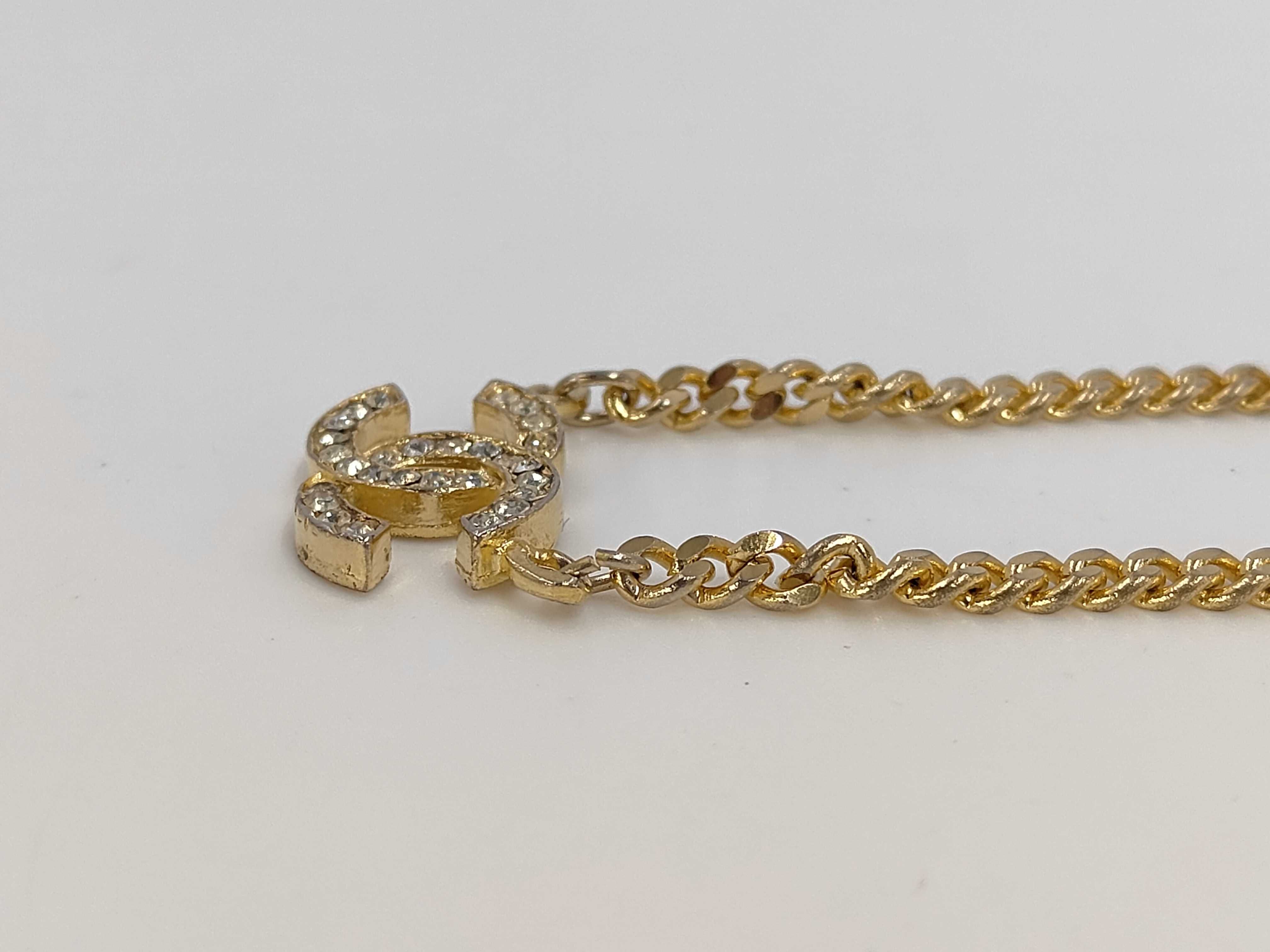 necklace 3312 Coco Mark rhinestone gold engraved necklace — view 3