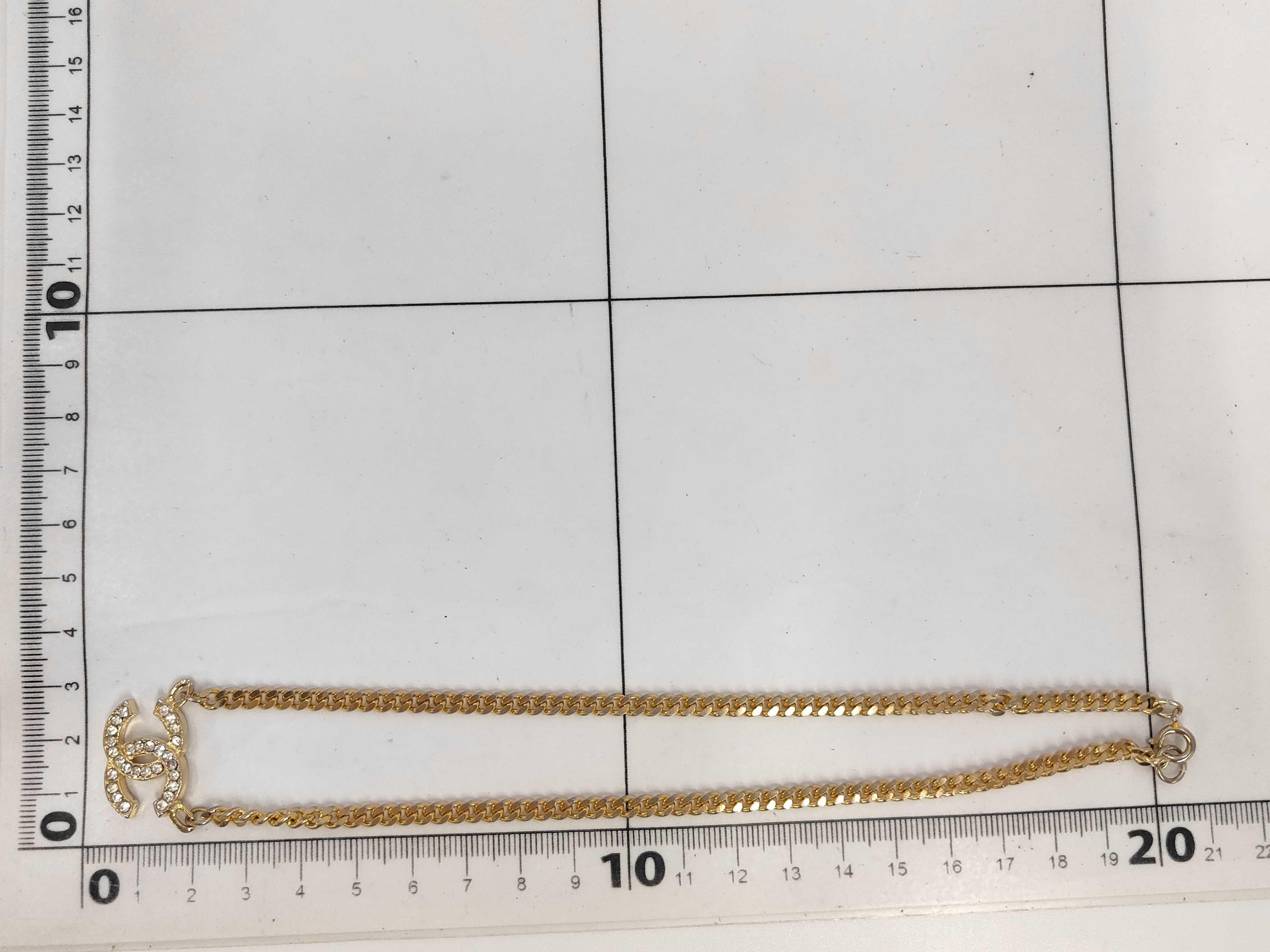 necklace 3312 Coco Mark rhinestone gold engraved necklace — view 6