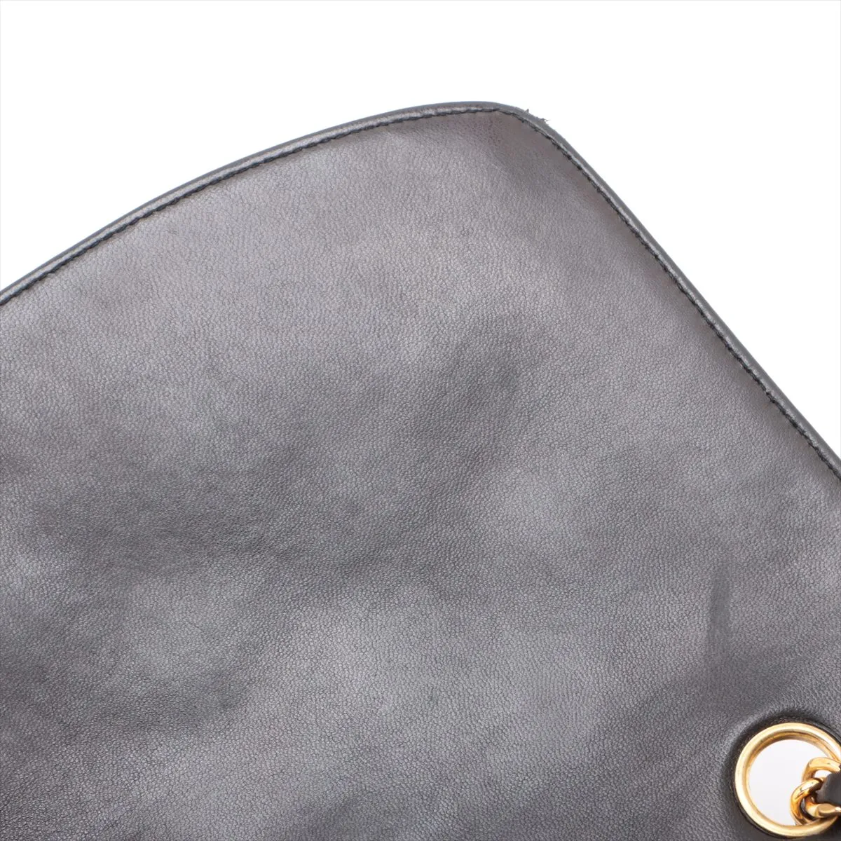 Matelasse Lambskin Single Flap Single Chain Bag Diana Flap Black Gold Hardware — view 11