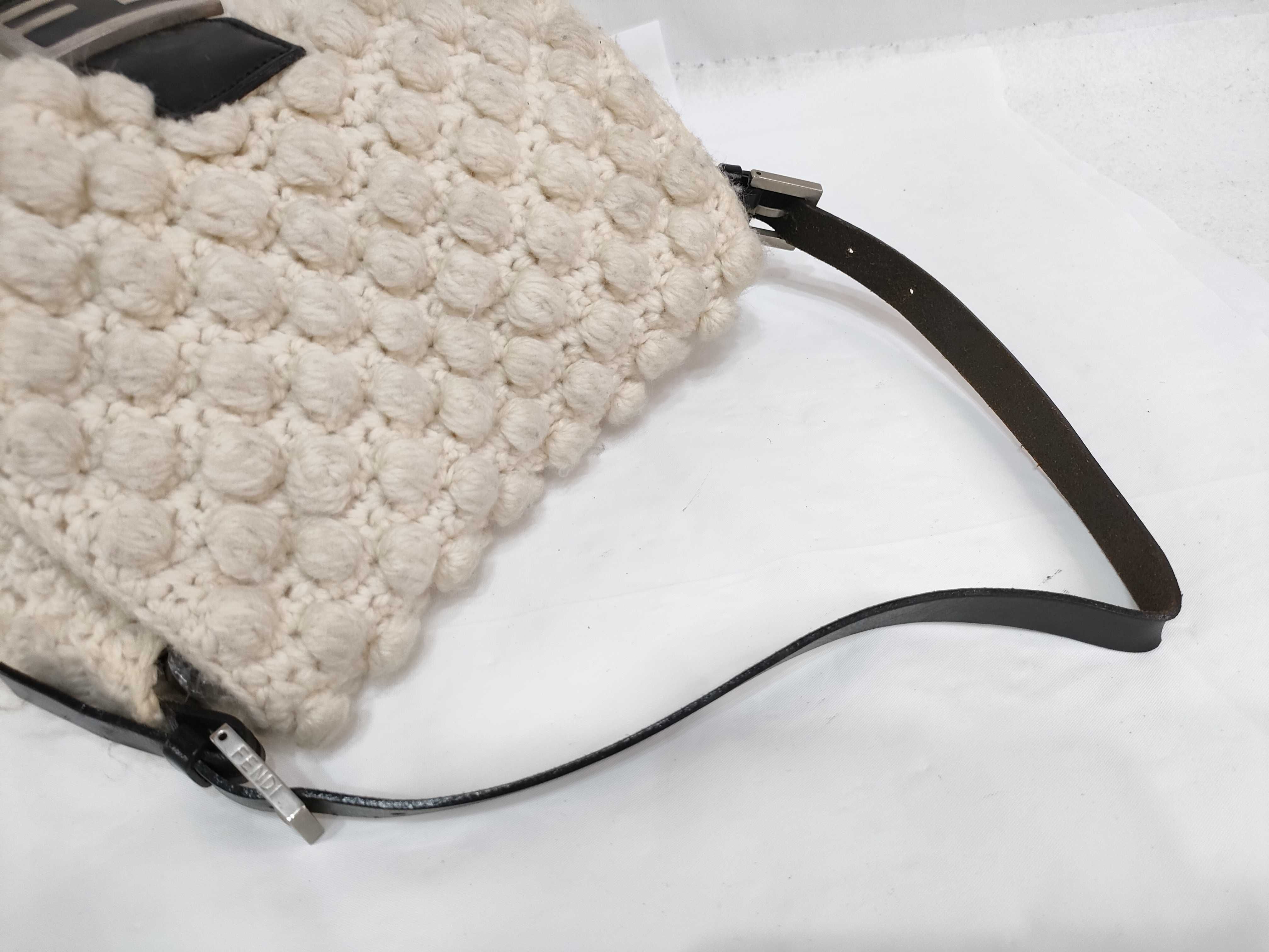 Mamma Bucket Knit White Handbag — view 3
