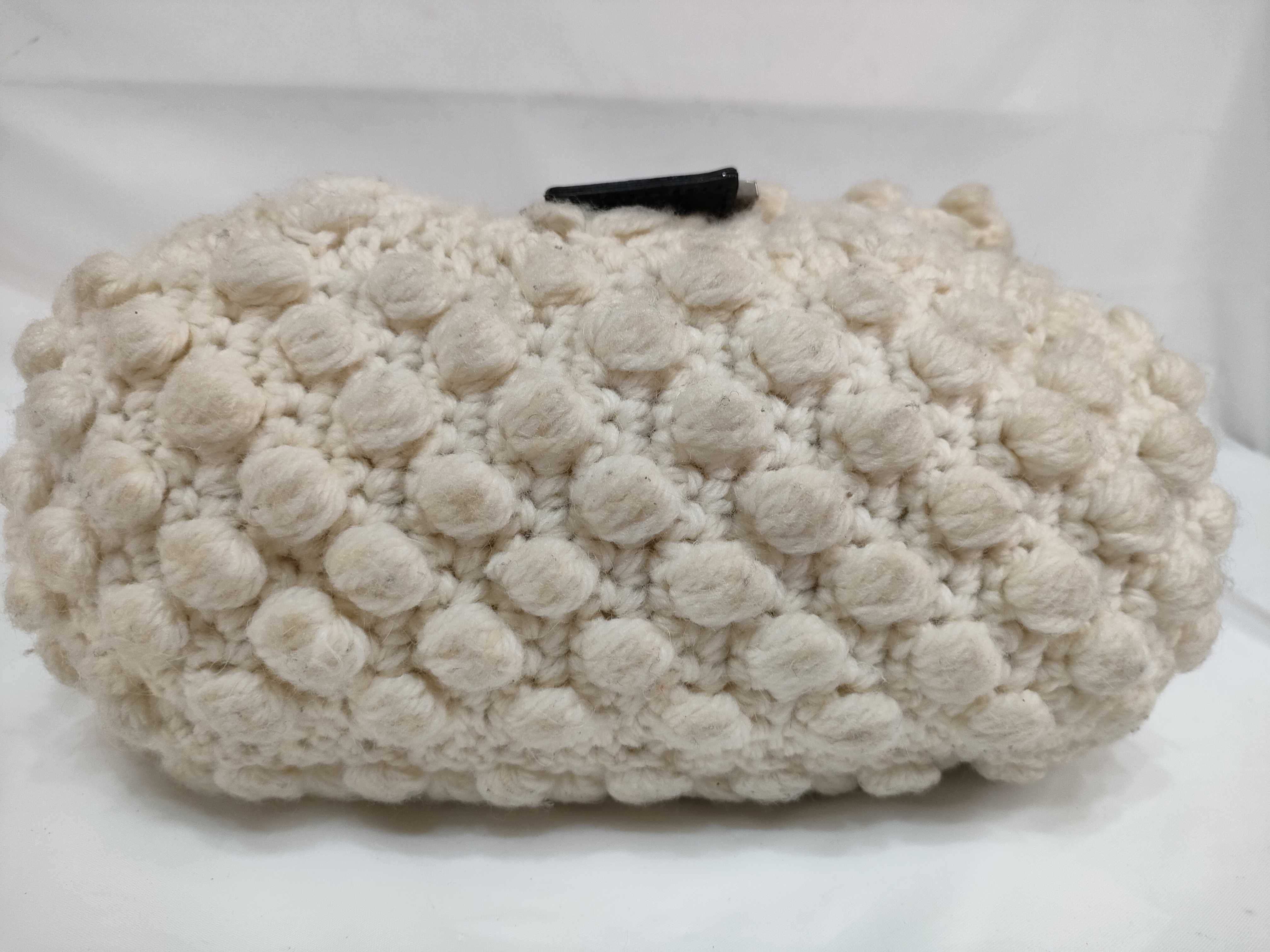 Mamma Bucket Knit White Handbag — view 7