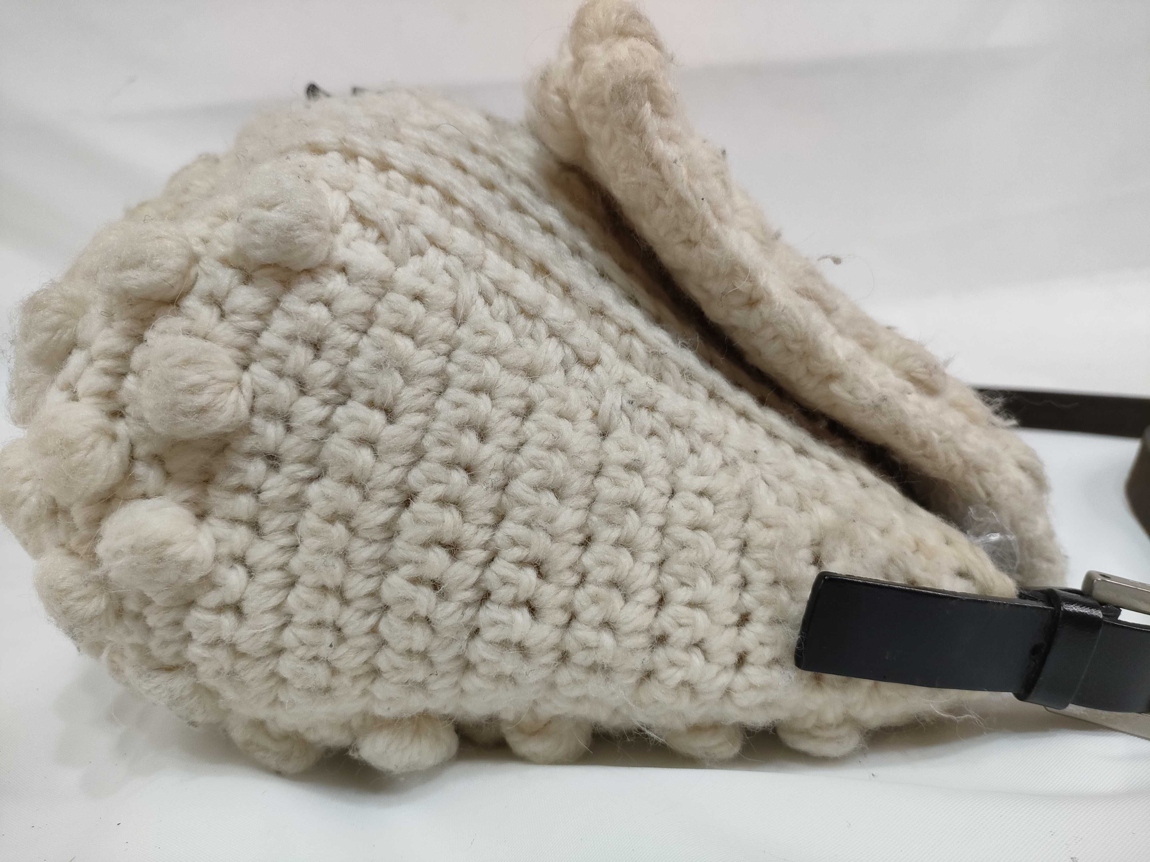 Mamma Bucket Knit White Handbag — view 8
