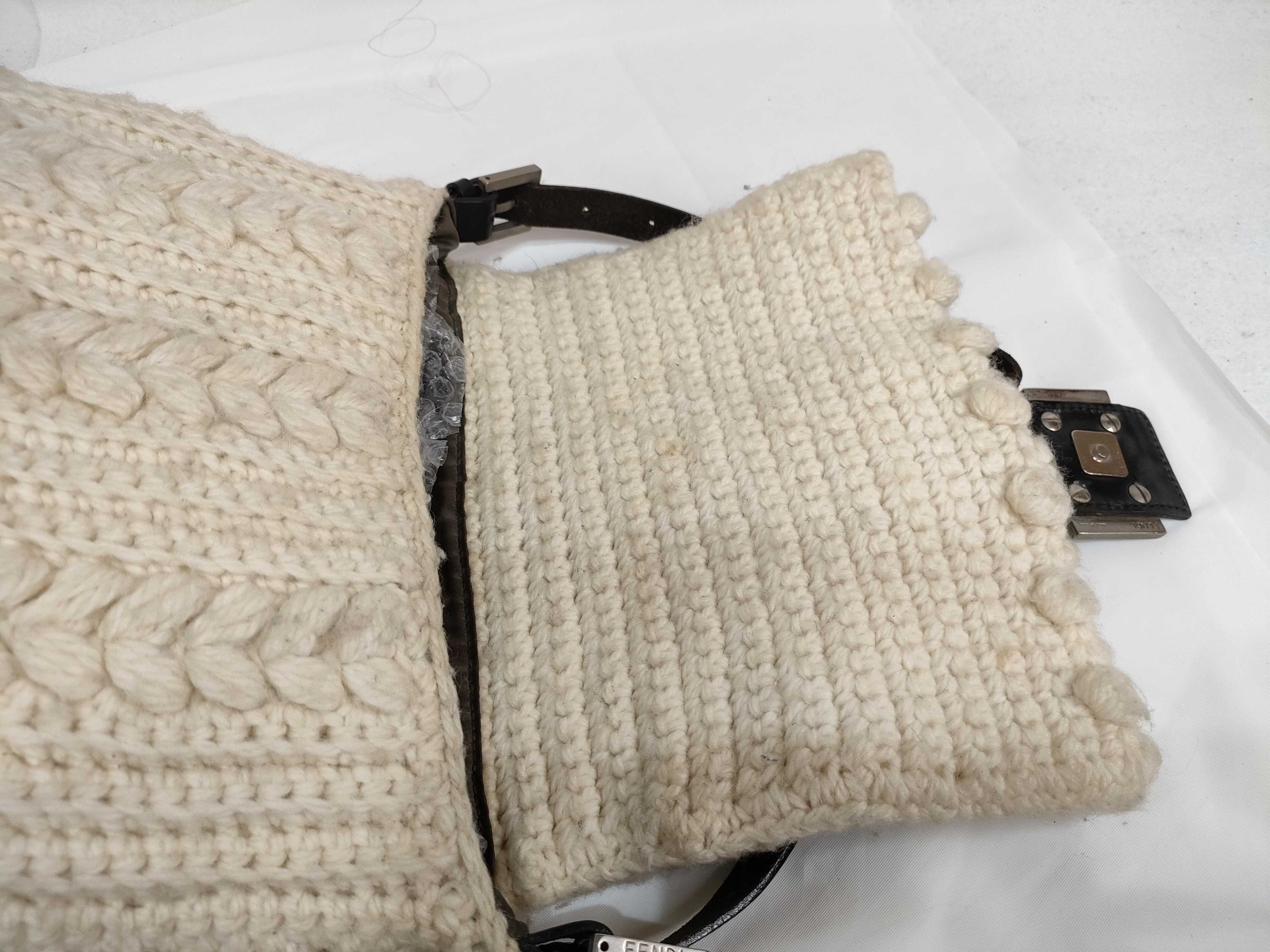Mamma Bucket Knit White Handbag — view 10