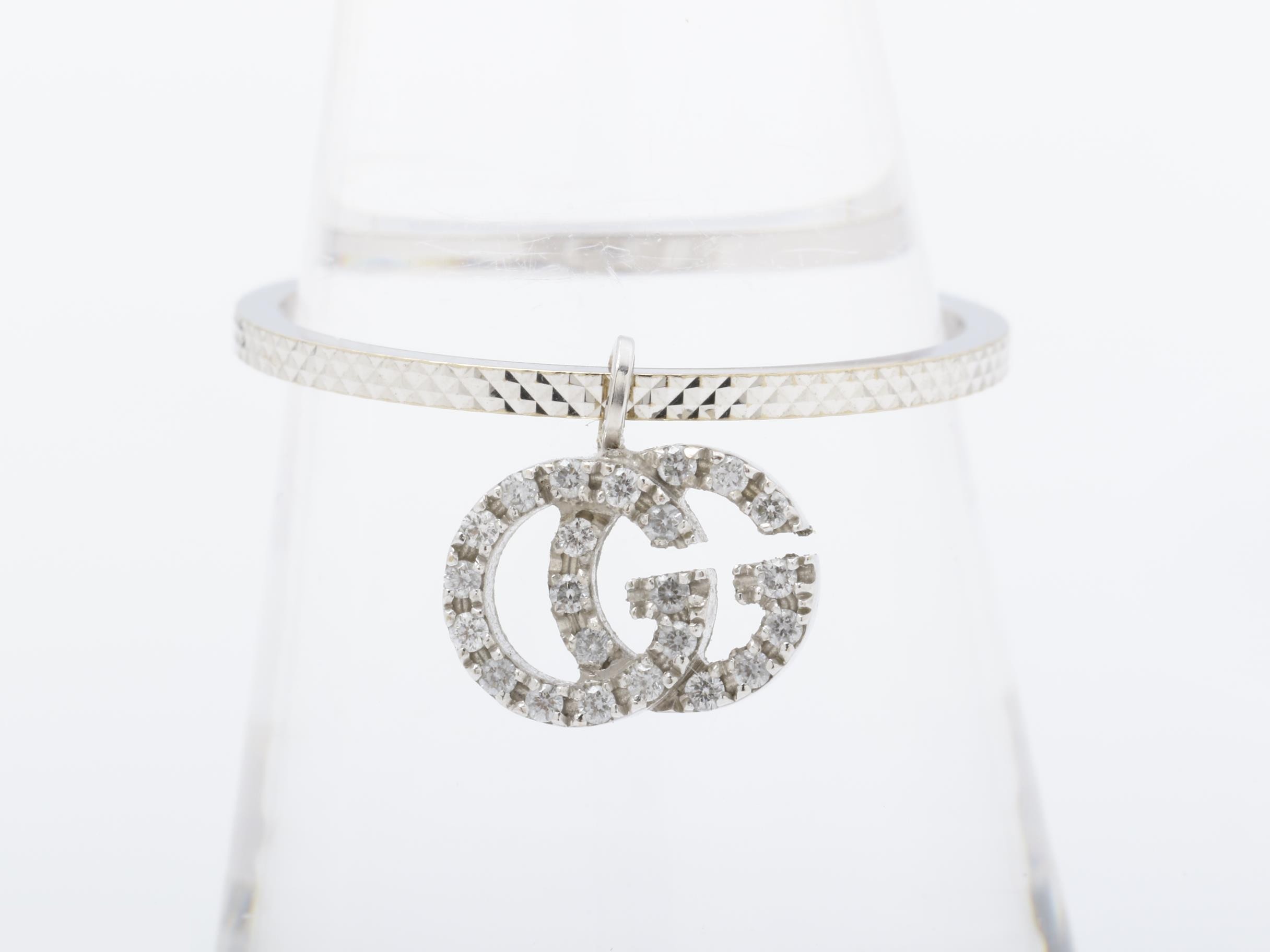 GG Running Diamond Ring, 750WG, 2.0g, #15