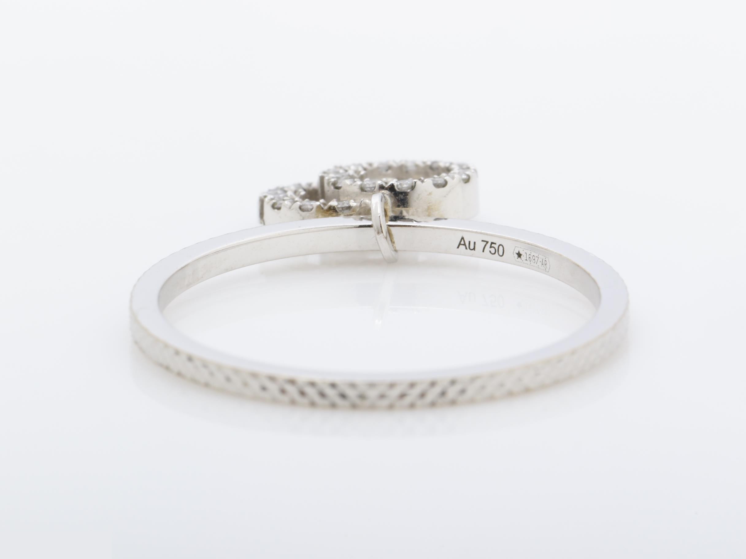 GG Running Diamond Ring, 750WG, 2.0g, #15 — view 4