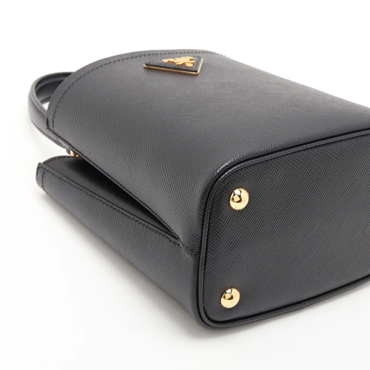 Saffiano Cuir Leather 2-Way Handbag, Black, 1BA217 — view 4