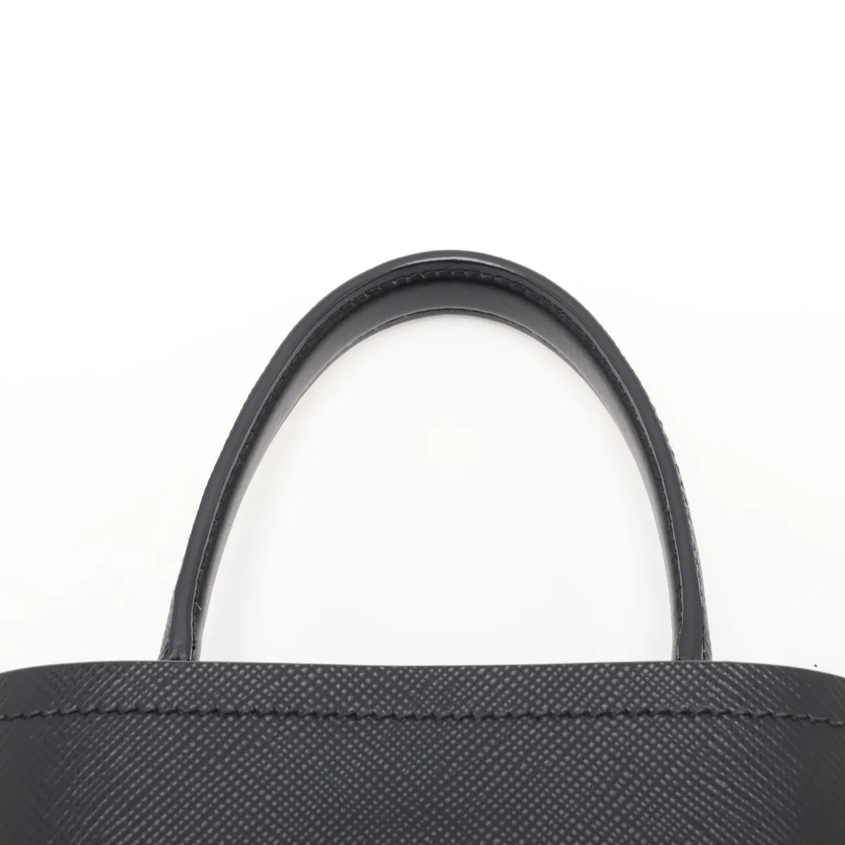 Saffiano Cuir Leather 2-Way Handbag, Black, 1BA217 — view 6