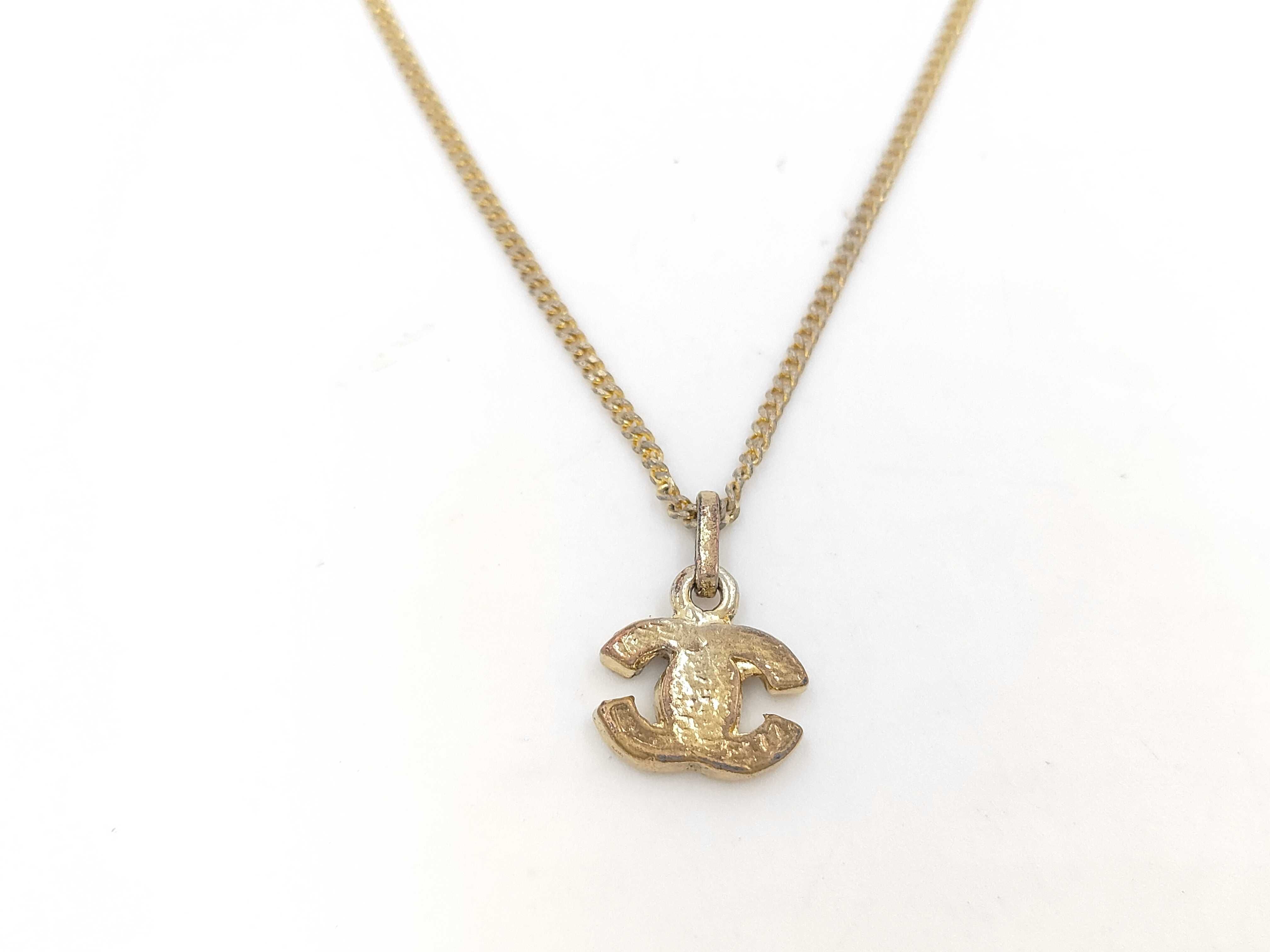 Coco Mark Rhinestone Gold Necklace — view 3