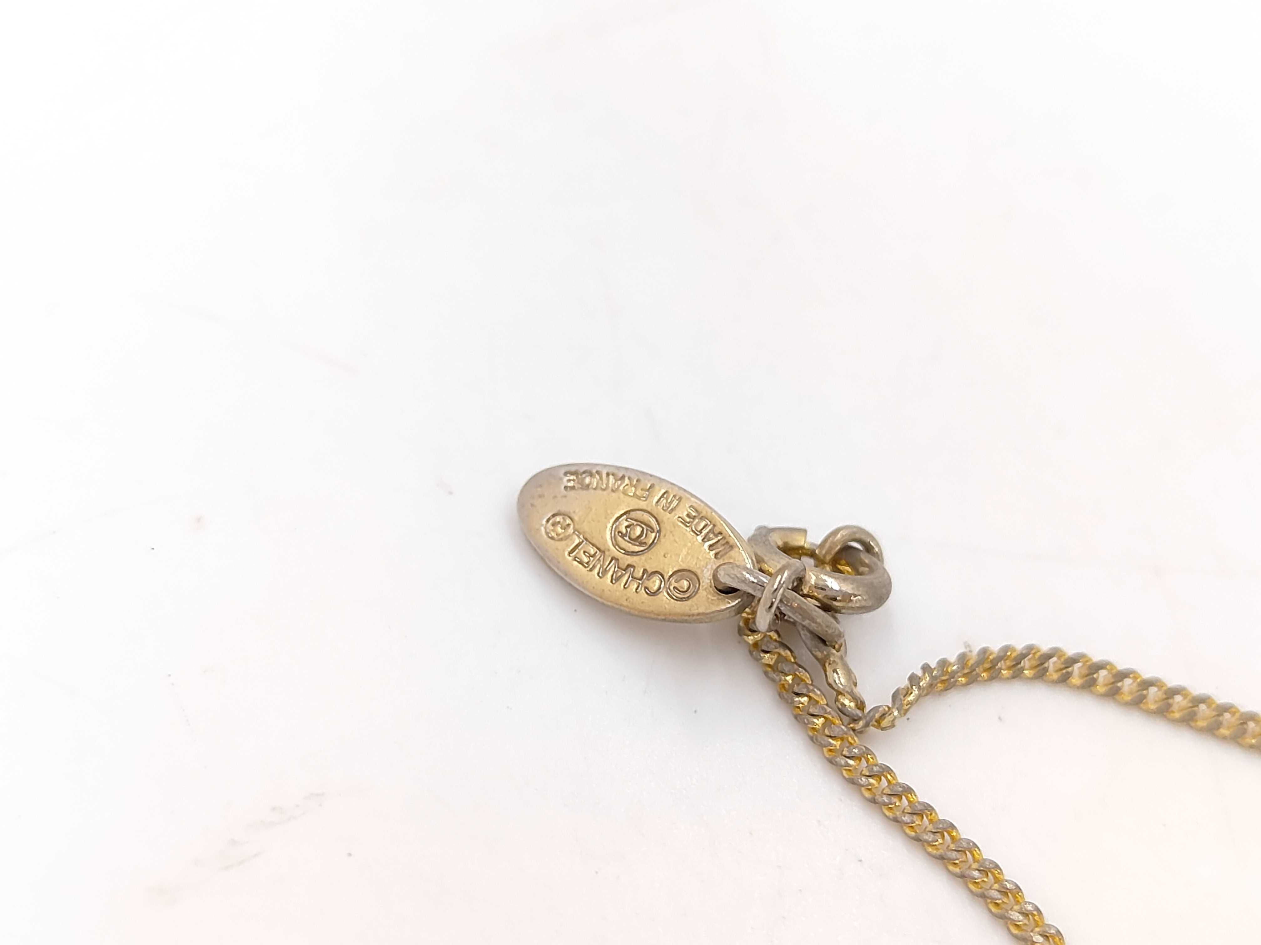 Coco Mark Rhinestone Gold Necklace — view 5