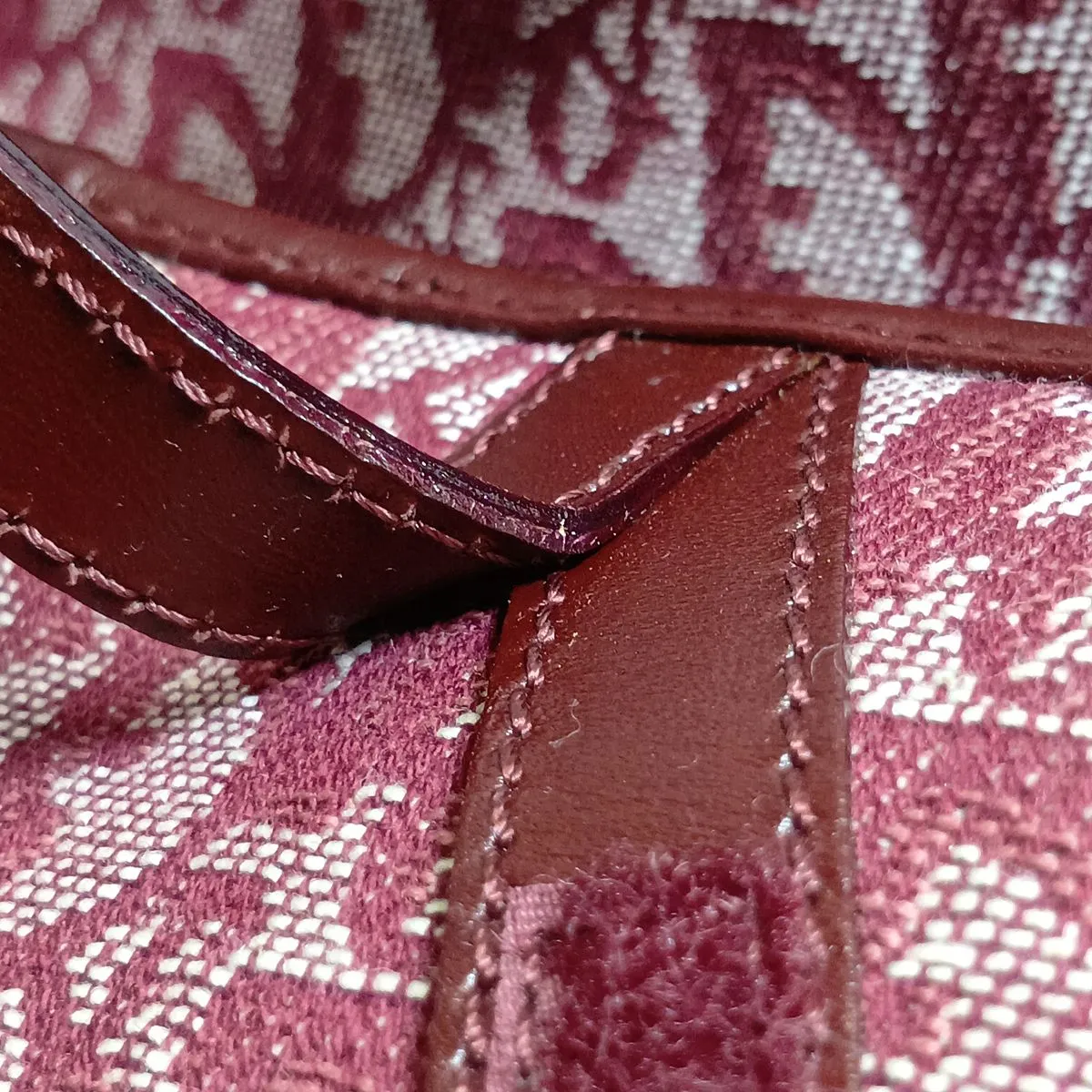 Trotter Saddle Canvas x Leather Handbag, Red — view 12
