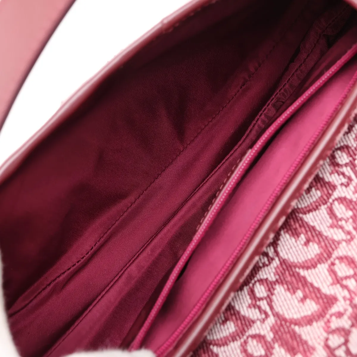 Trotter Saddle Canvas x Leather Handbag, Red — view 7