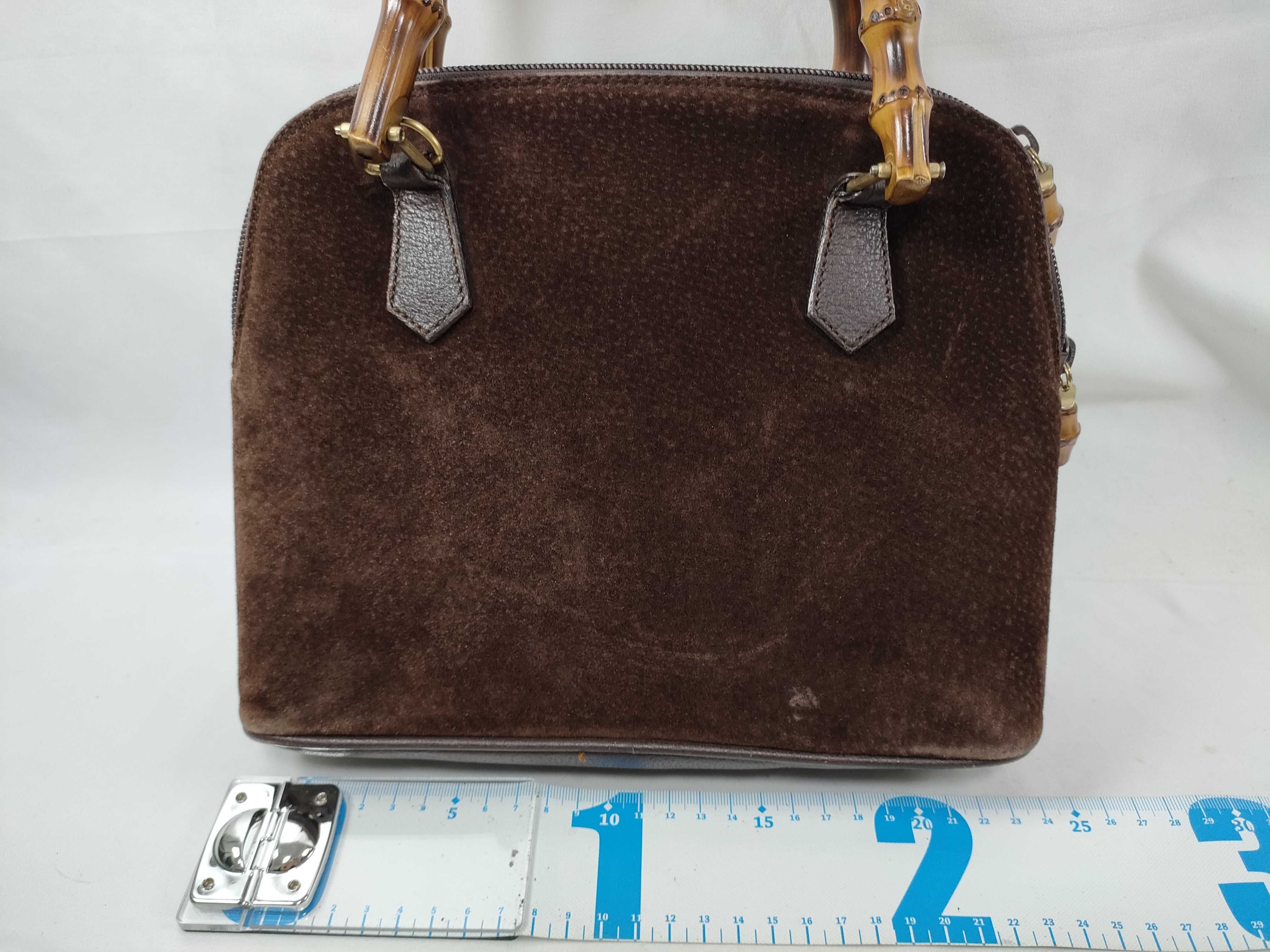 Bamboo Brown Suede Bamboo Handbag — view 2