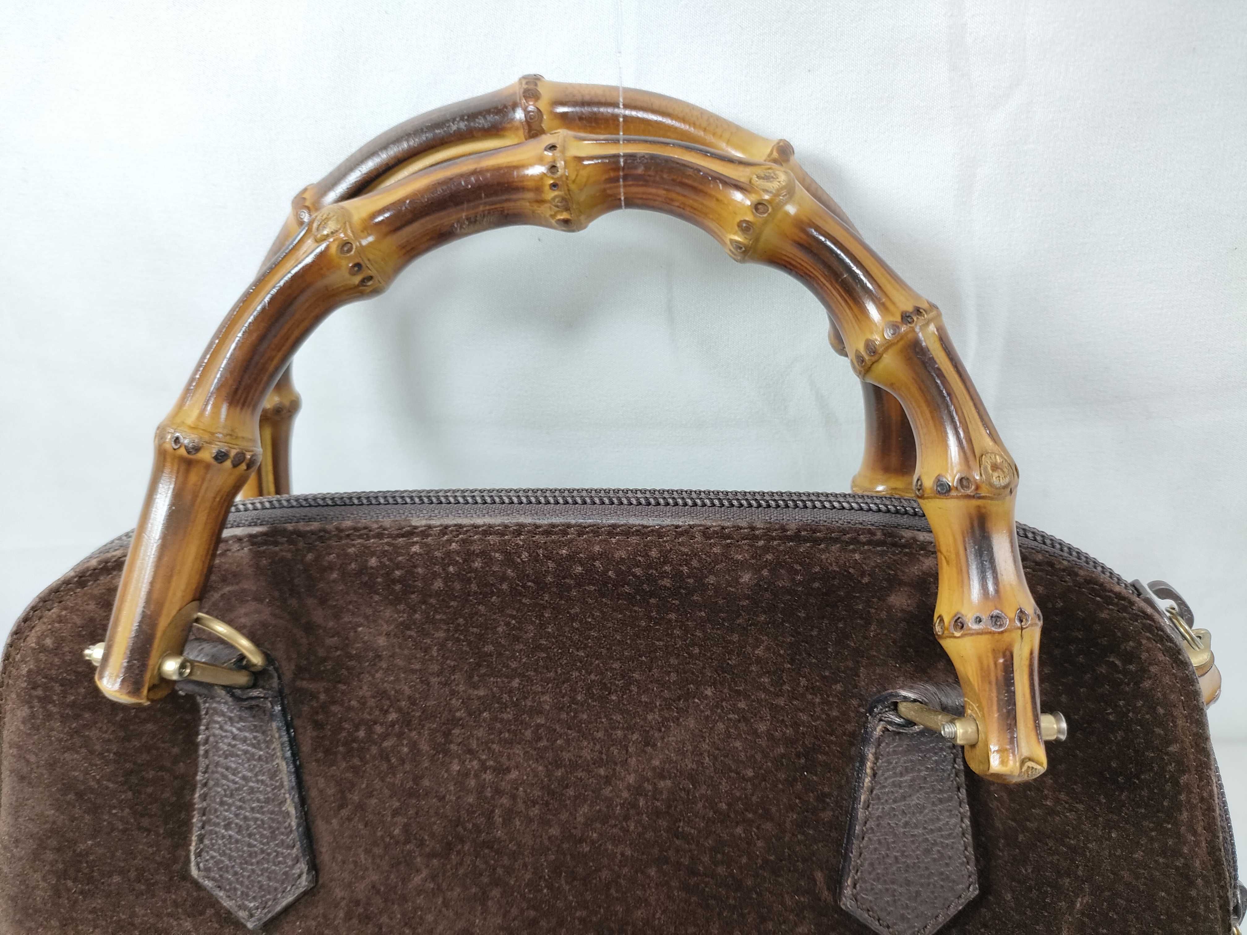 Bamboo Brown Suede Bamboo Handbag — view 3
