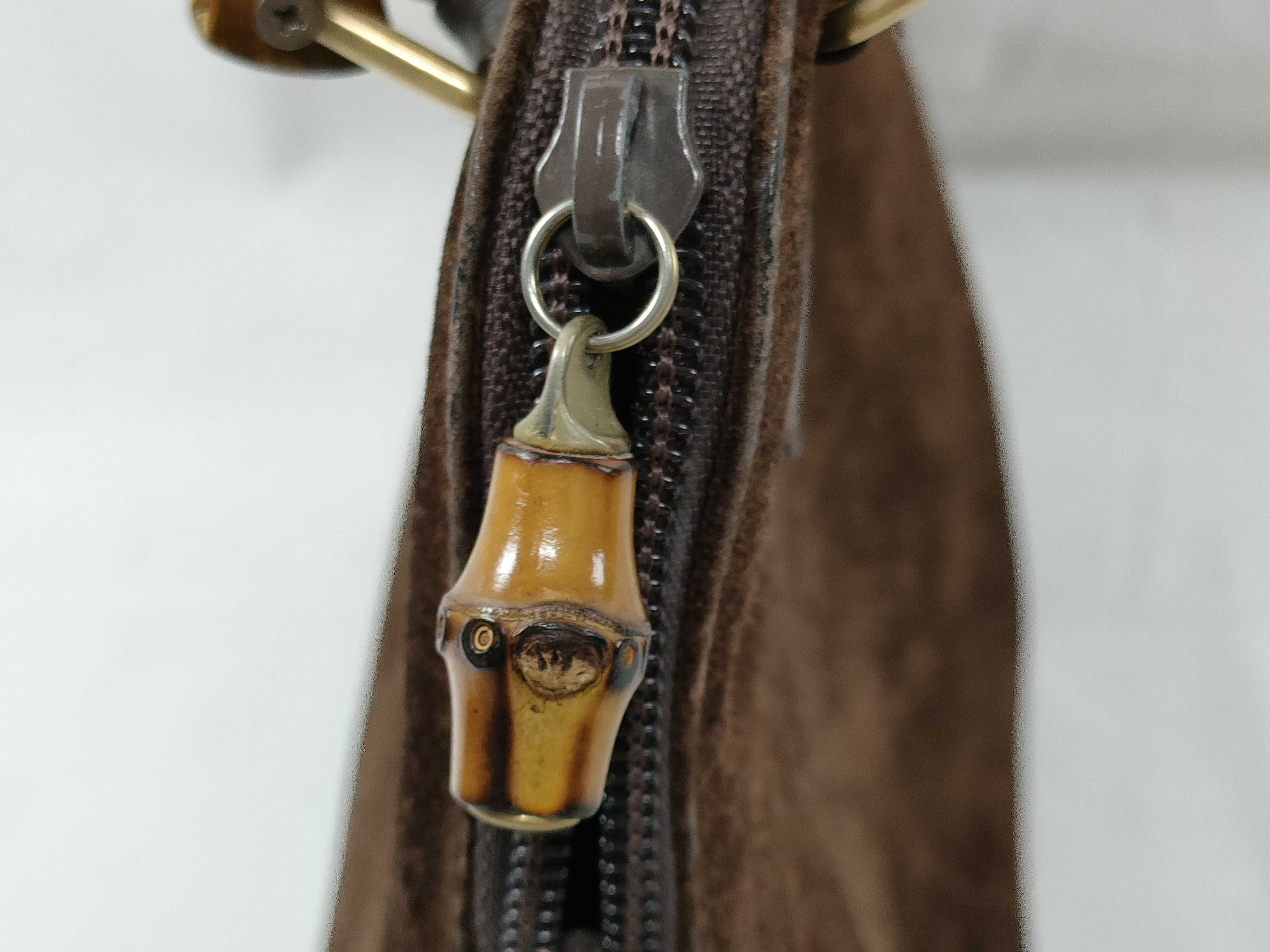 Bamboo Brown Suede Bamboo Handbag — view 6