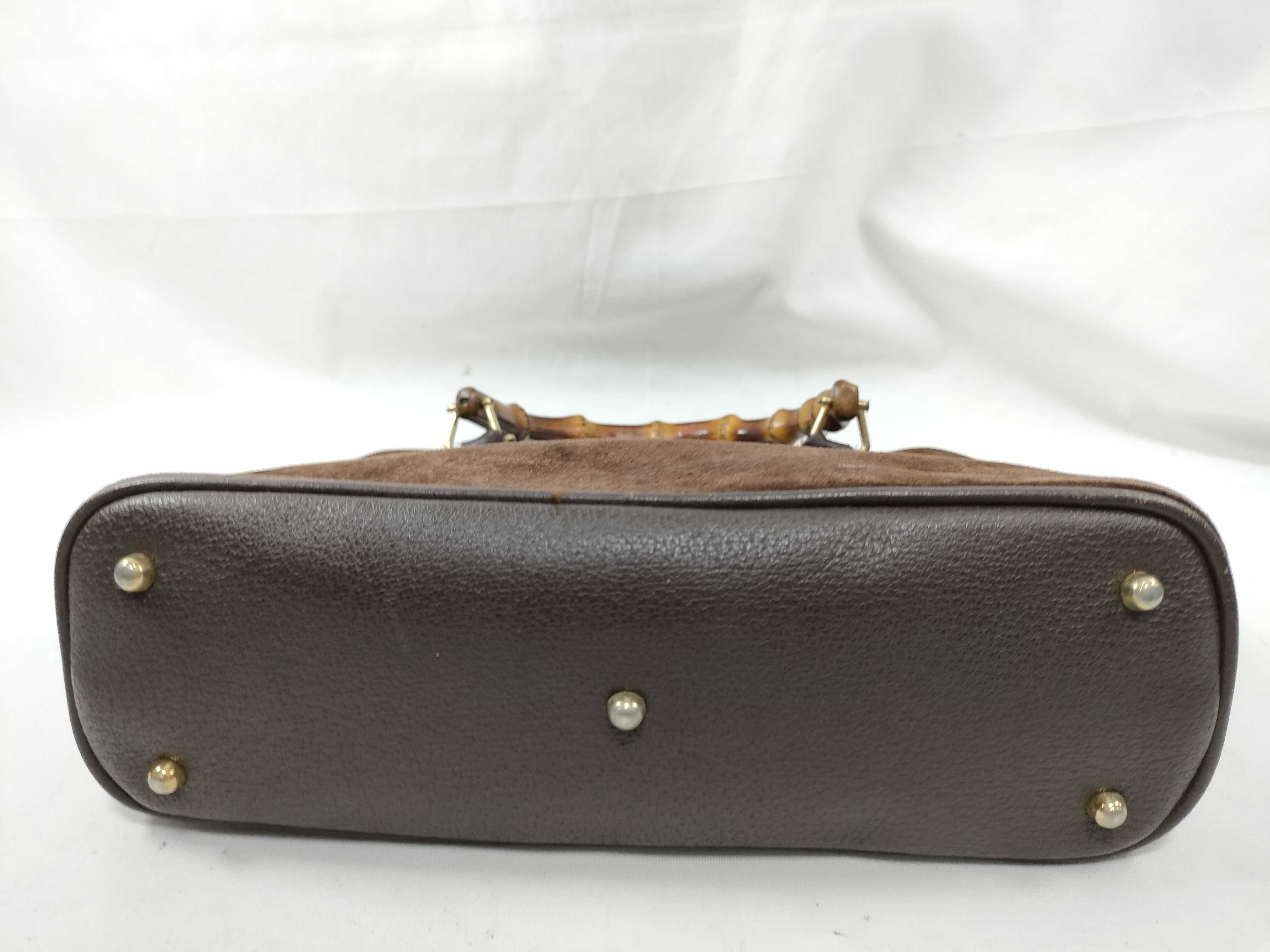 Bamboo Brown Suede Bamboo Handbag — view 7