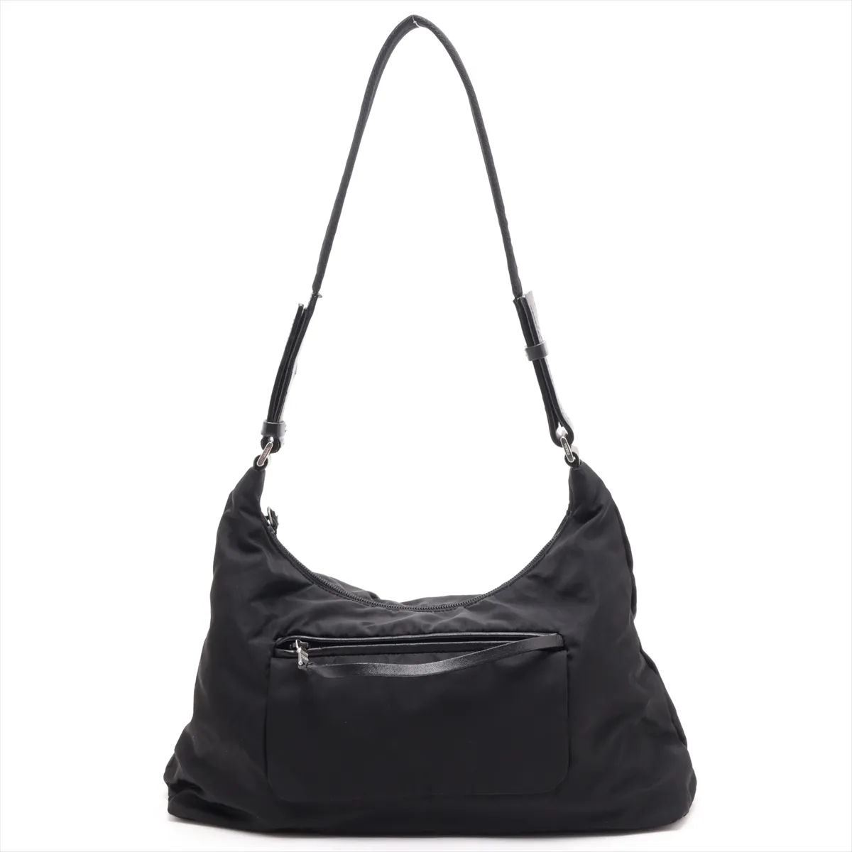 Tessuto Nylon x Leather Shoulder Bag, Black — view 2