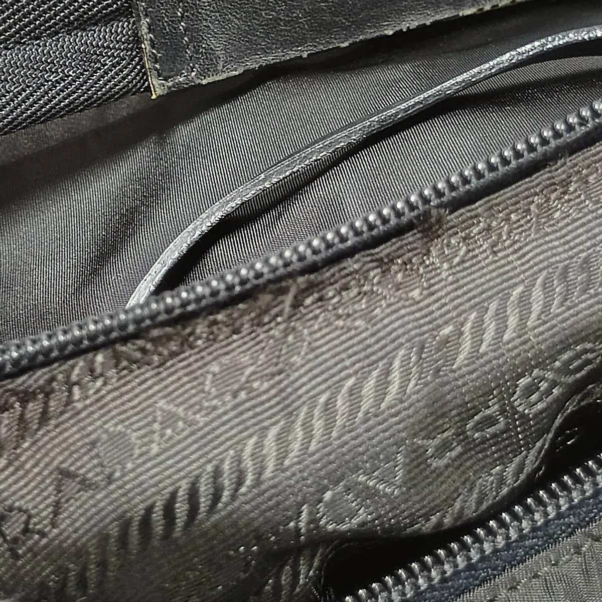 Tessuto Nylon x Leather Shoulder Bag, Black — view 12