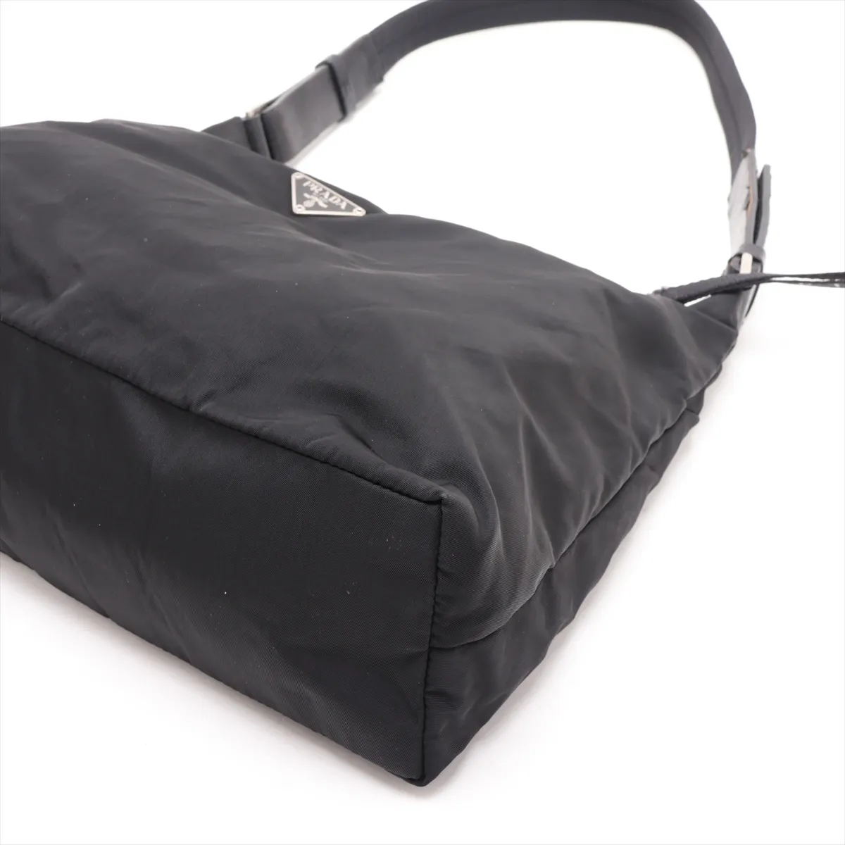 Tessuto Nylon x Leather Shoulder Bag, Black — view 3