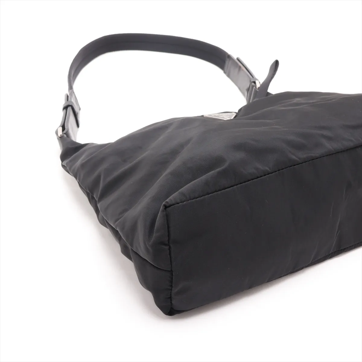 Tessuto Nylon x Leather Shoulder Bag, Black — view 4