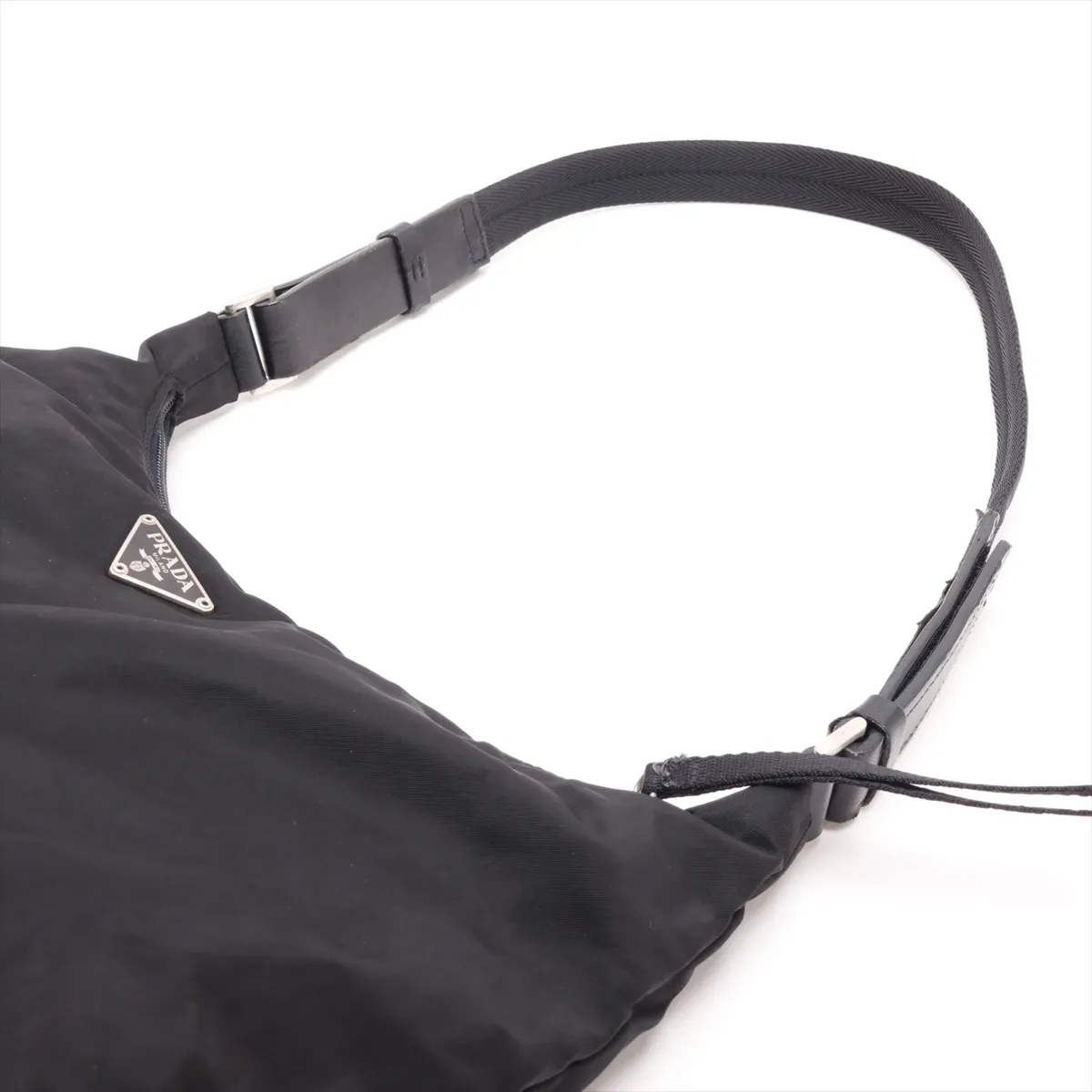 Tessuto Nylon x Leather Shoulder Bag, Black — view 5