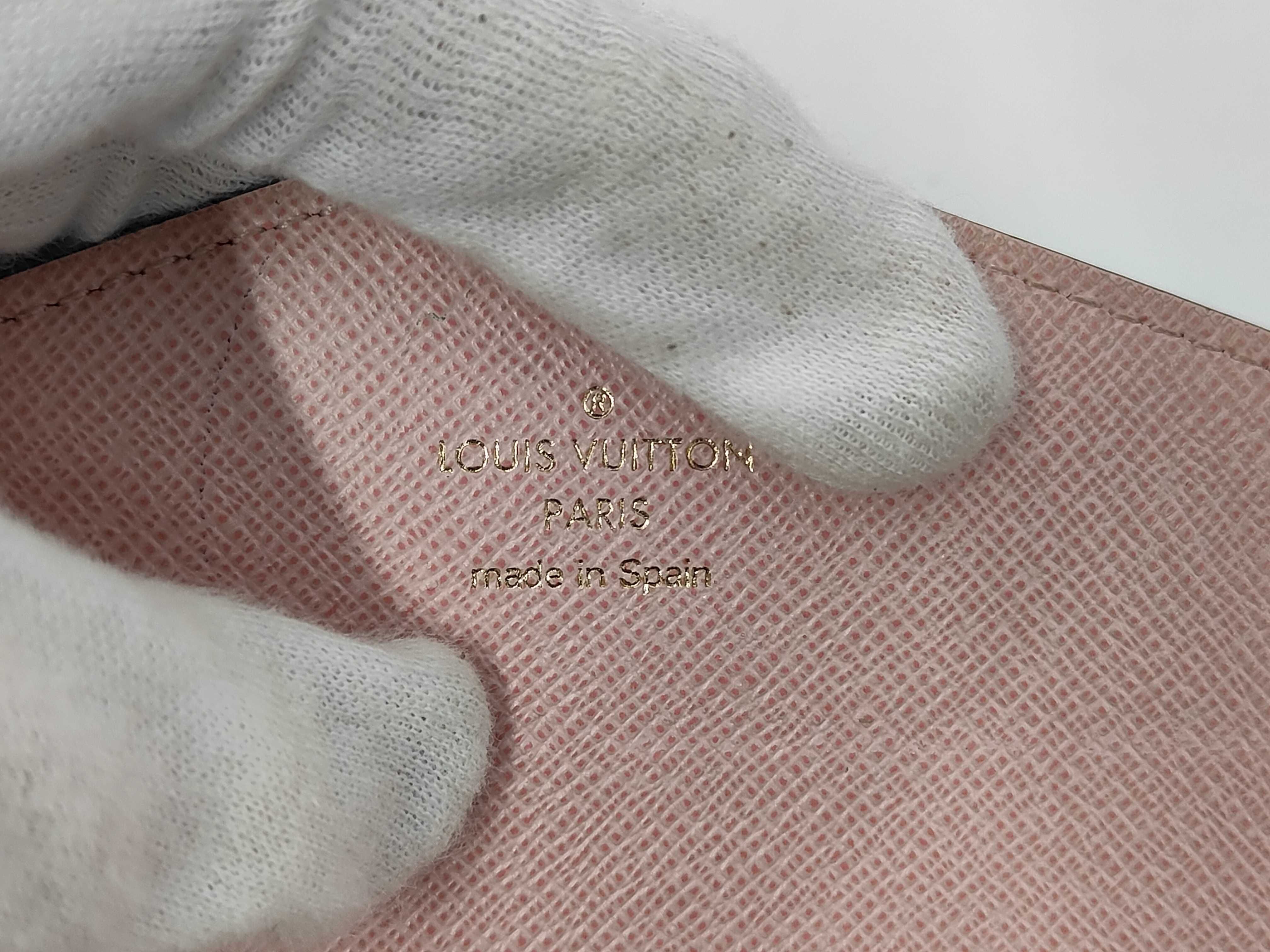 Damier Portefeuille Sarah Brown Long Wallet with Pink Interior — view 6