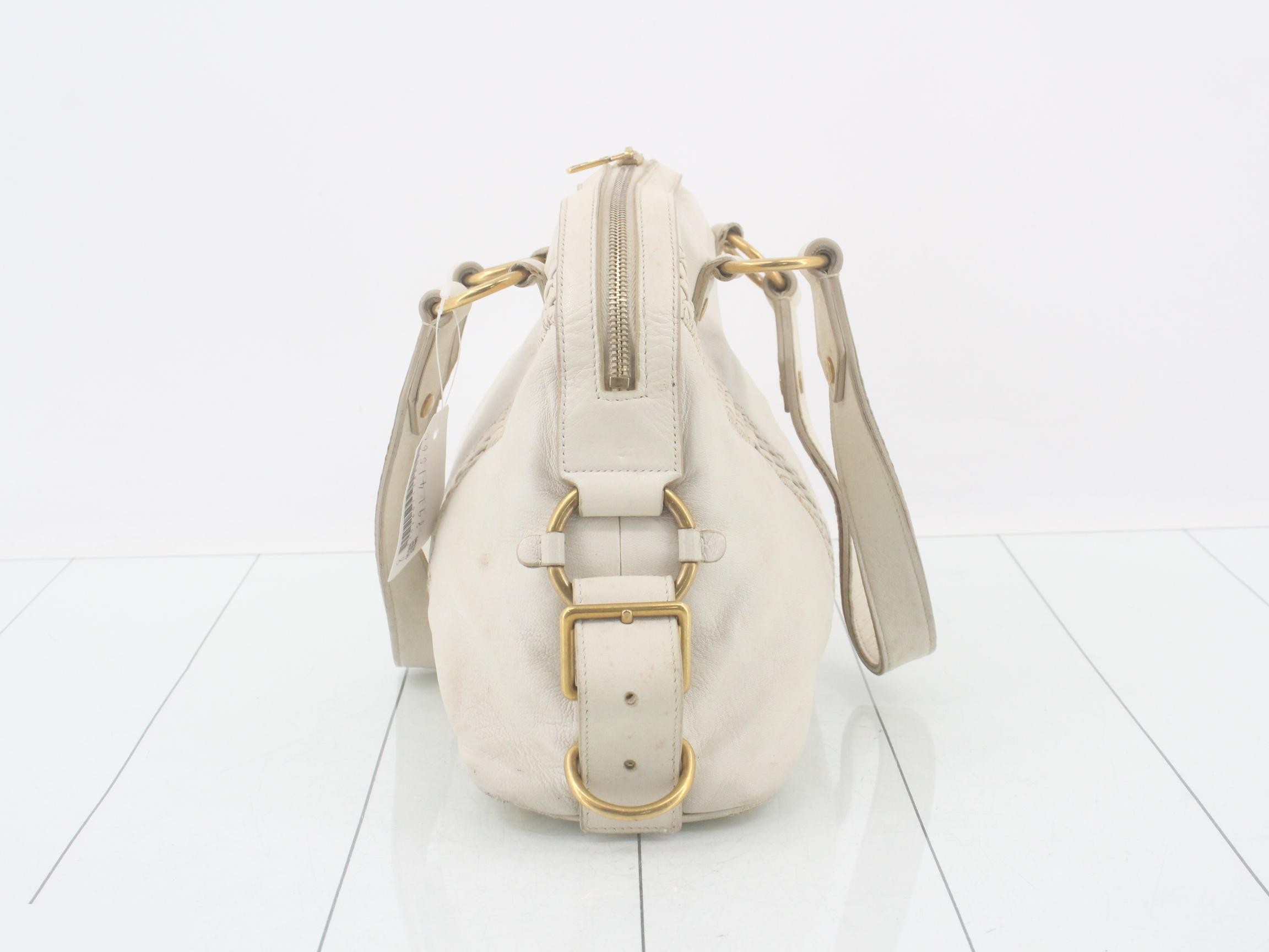 Leather handbag with gold hardware — view 4