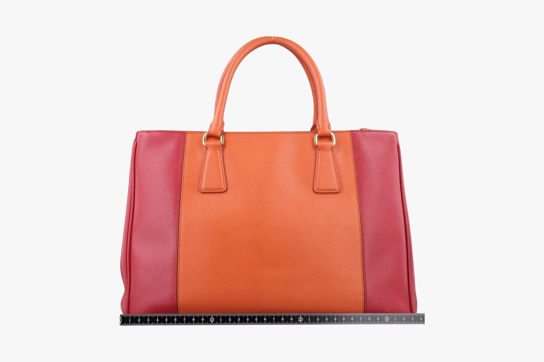 Galleria Saffiano Leather Orange x Red — view 2