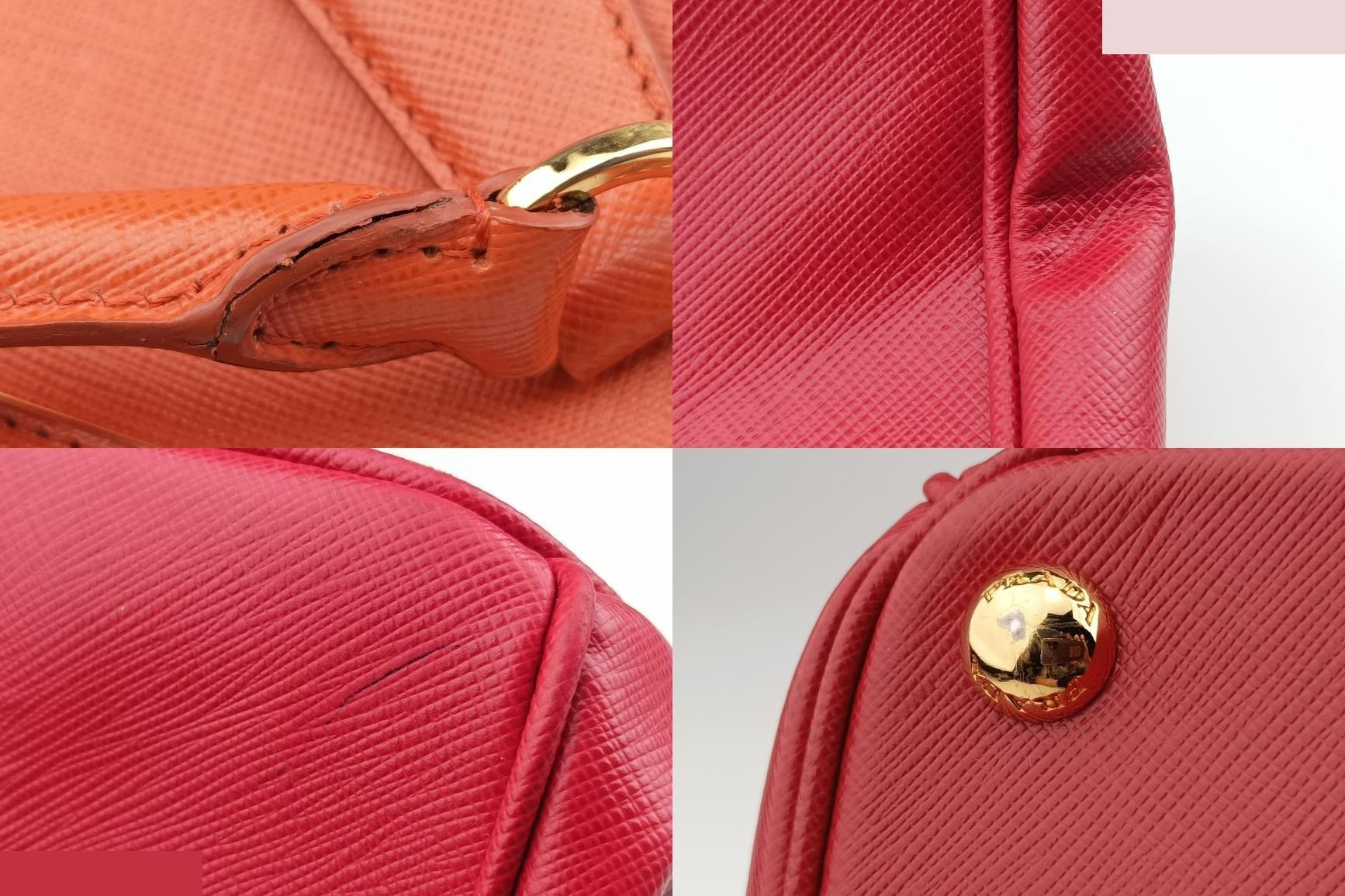 Galleria Saffiano Leather Orange x Red — view 11