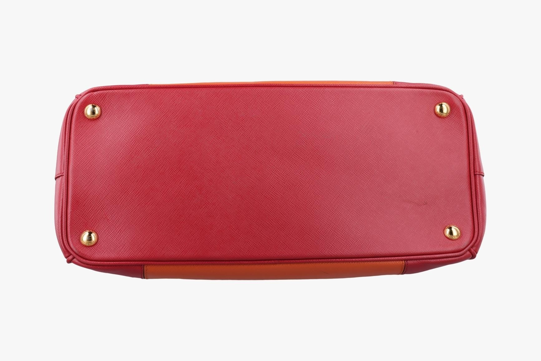 Galleria Saffiano Leather Orange x Red — view 3