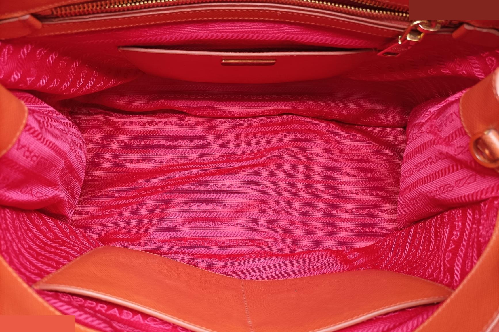 Galleria Saffiano Leather Orange x Red — view 6