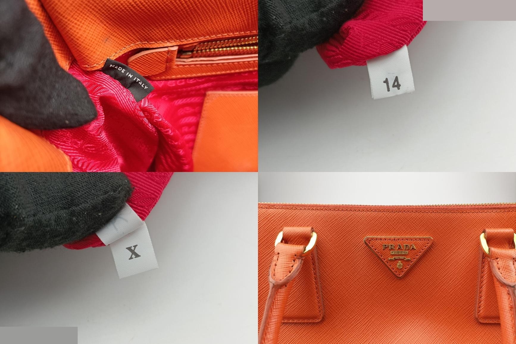 Galleria Saffiano Leather Orange x Red — view 8