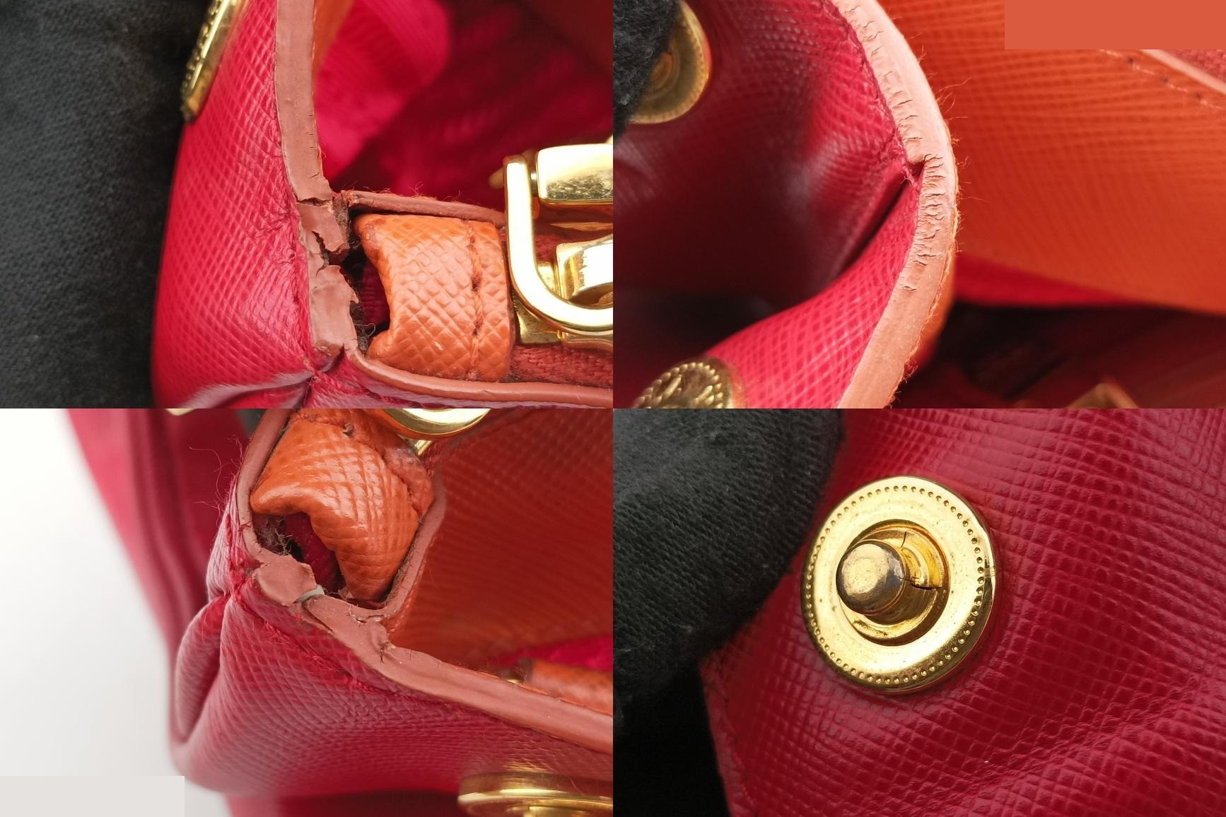 Galleria Saffiano Leather Orange x Red — view 9
