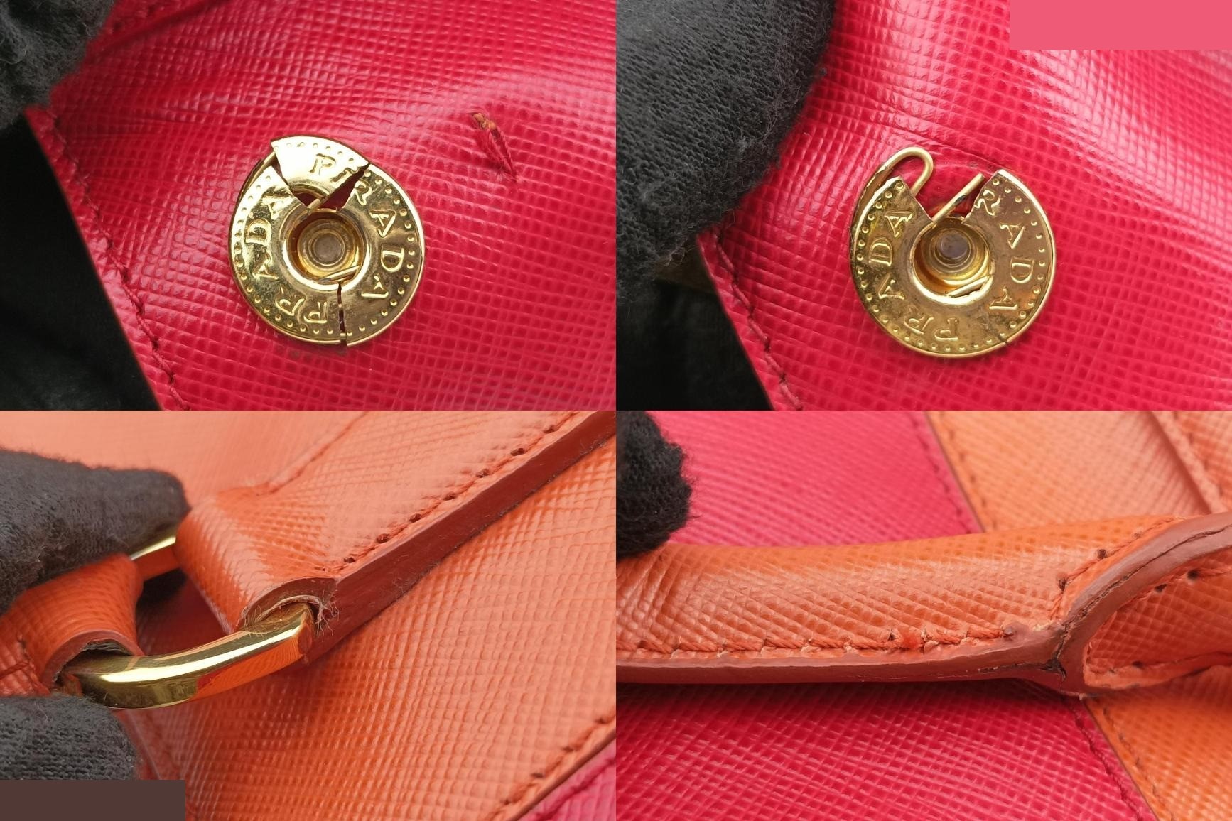 Galleria Saffiano Leather Orange x Red — view 10