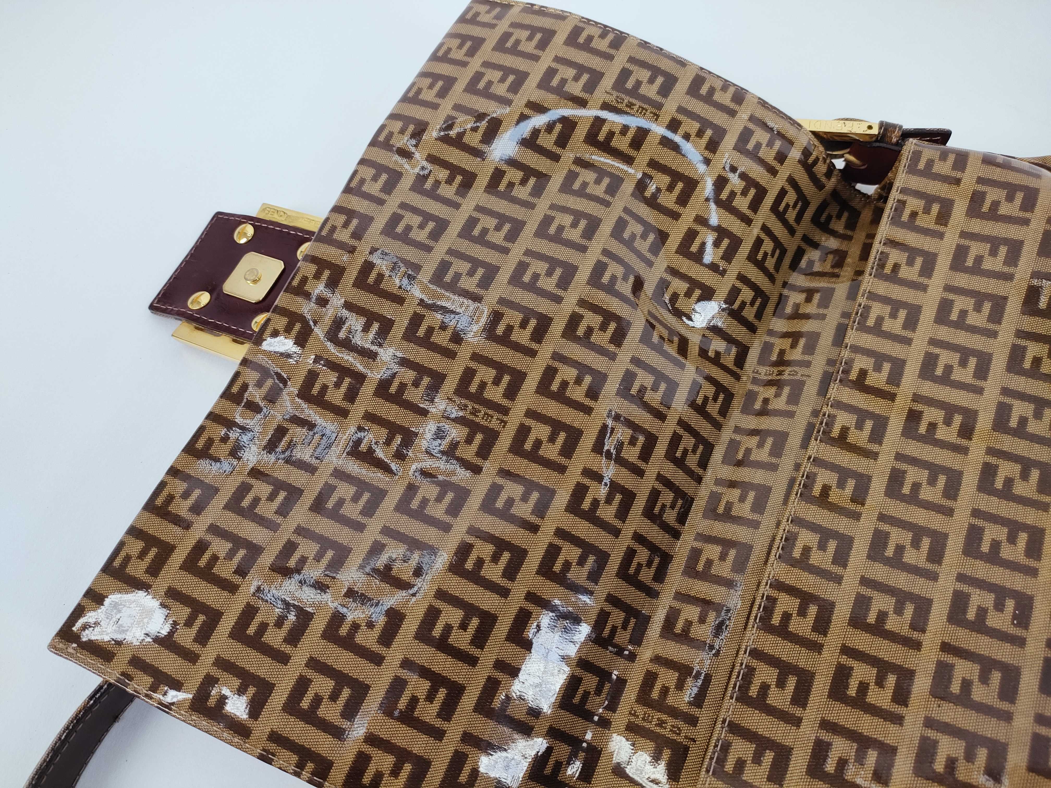 Zucca Pattern Fendi Zucchino Mamma Bucket Shoulder Bag — view 10